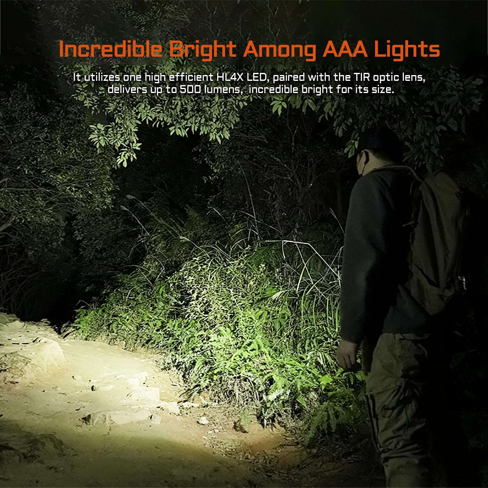 ACEBEAM PT20 Rechargeable Pen Flashlight, 500 Lumens, Aluminum, Carbon Fiber Black, Compact EDC Light for Camping and Home Use