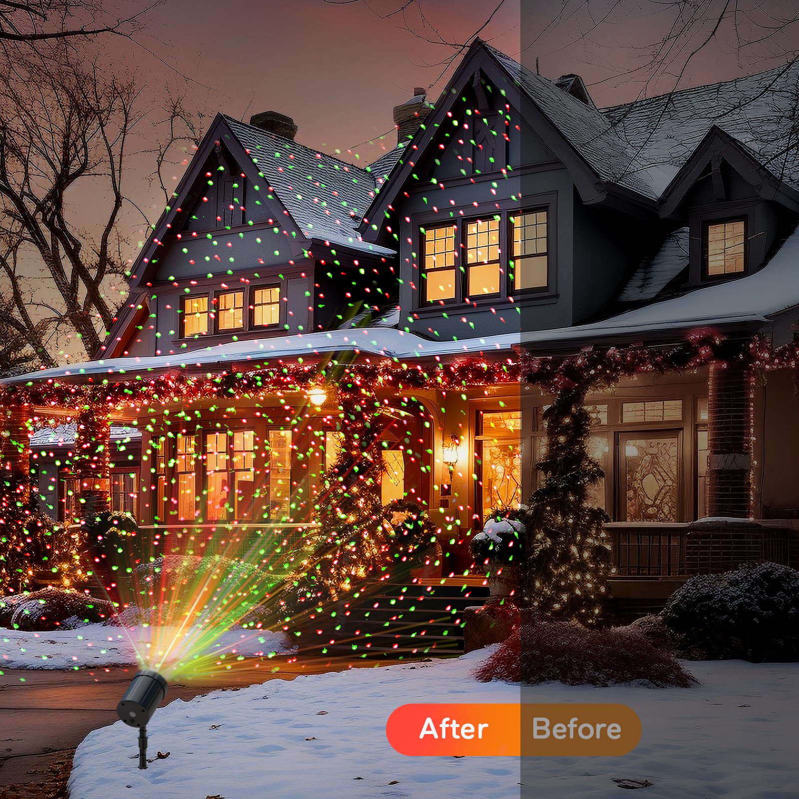 Christmas Projector Lights Outdoor, Led Waterproof Projector Lights, 3 Modes With Remote Control Outdoor Christmas Projector For