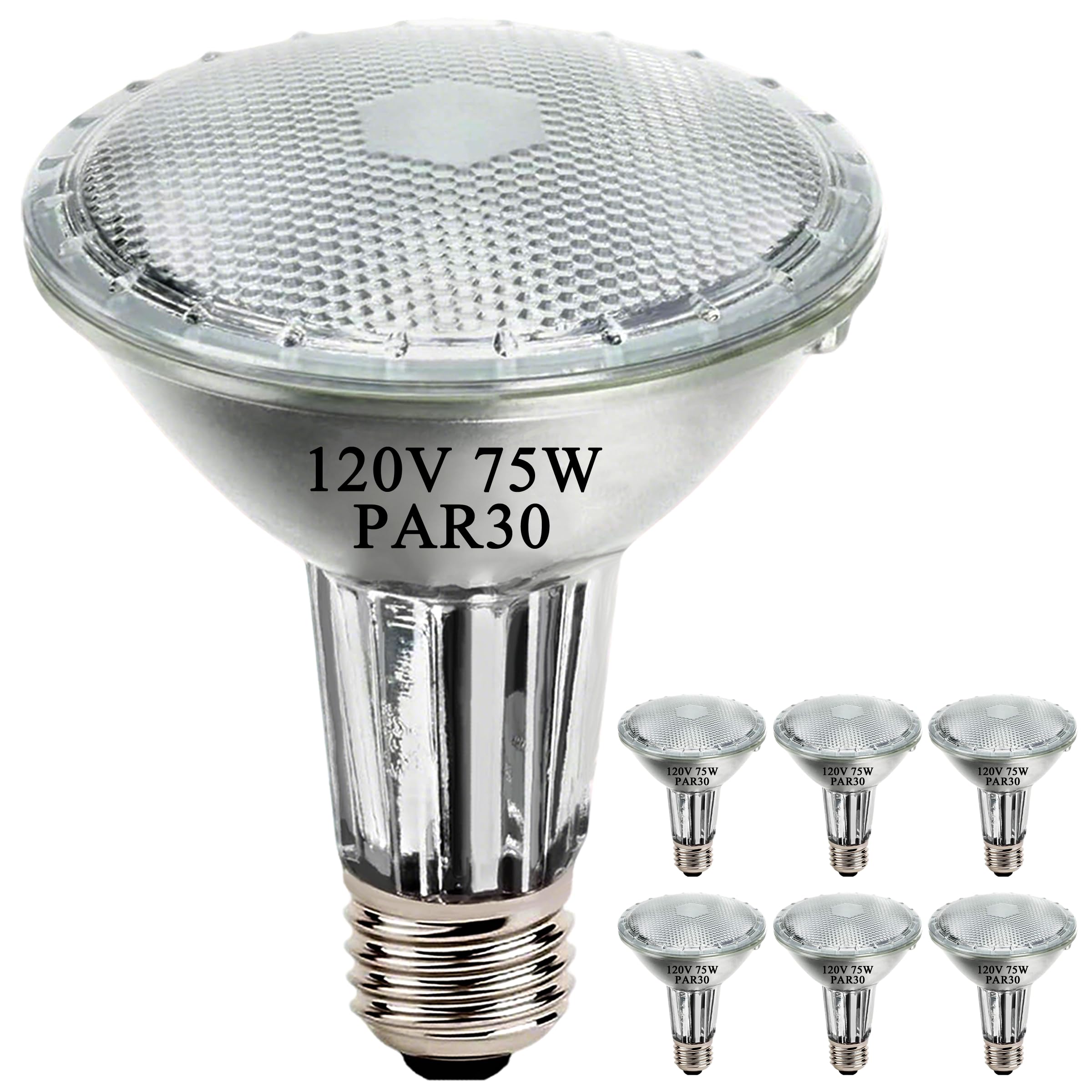 Misdood Par30 Long Neck Halogen Flood Light Bulbs  120V 39W  Dimmable High Output  E26 Medium Base  2700K Warm Lighting  3000 Hours For Recessed Light Bulb  6 Pack