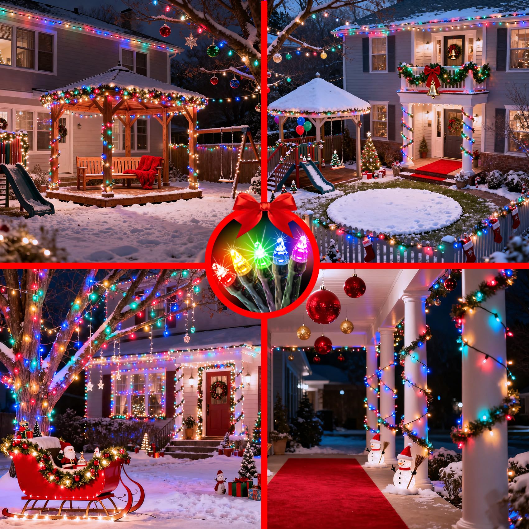 1500 Led 470Ft Christmas String Lights Outdoor  12 Modes And Timer Memory Dimmable  Plug In Waterproof Dark Green Wire Twinkle Fairy Light For For Xmas Yard Tree Wedding Party Decor (Multicolor)