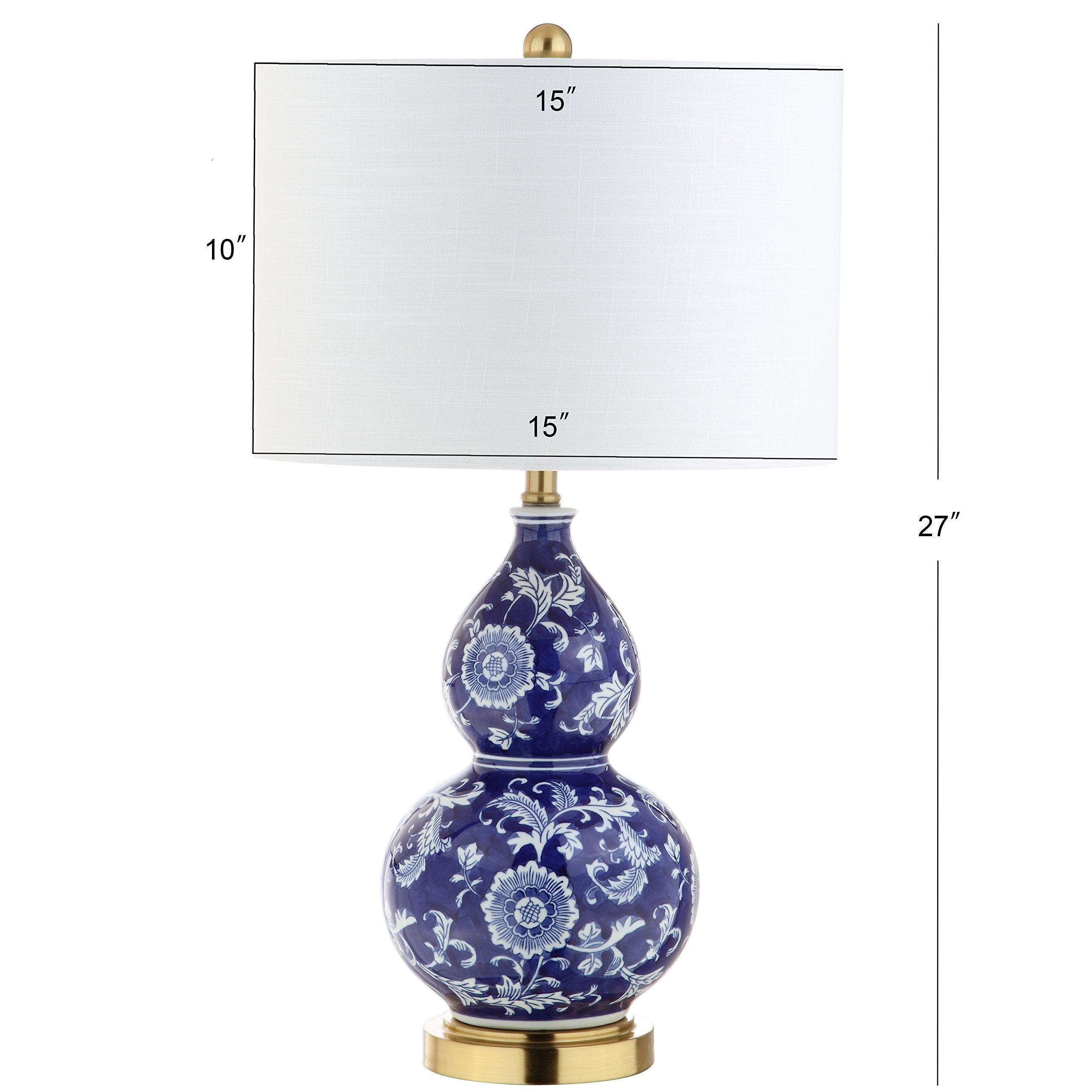 Jonathan Y Ceramic Chinoiserie Led Table Lamp, 27 Blue/White, Model Jyl3003A For Bedroom, Living Room, Office, Led Bulb Included