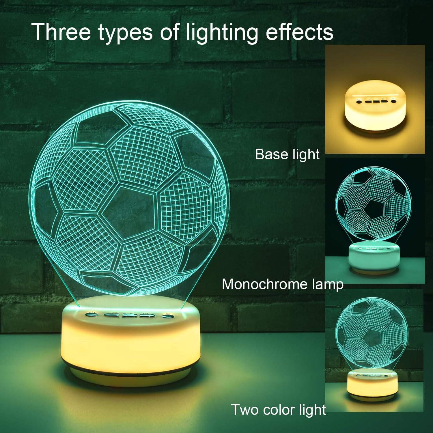 Shinecloud Classic Football Night Light Table Mood Lamp, Football Gifts, Entity Key/Timer/Remote Control/Dimmable, Christmas/Bir