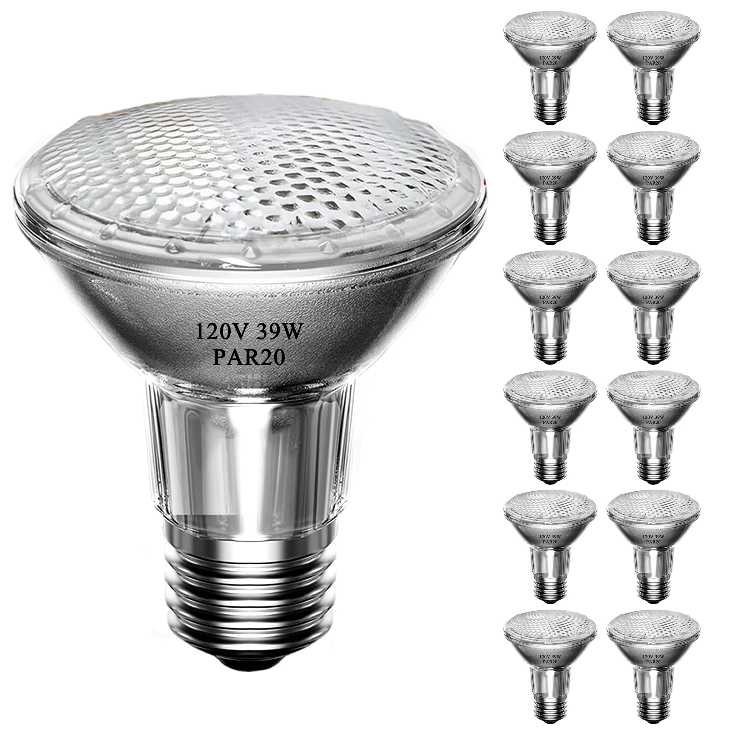 MISDOOD Par20 Halogen Flood Light Bulb, 39W 120V PAR20 Light Bulb, Dimmable, E26 Base, 2700K Warm White, 3000 Hours for Indoor R