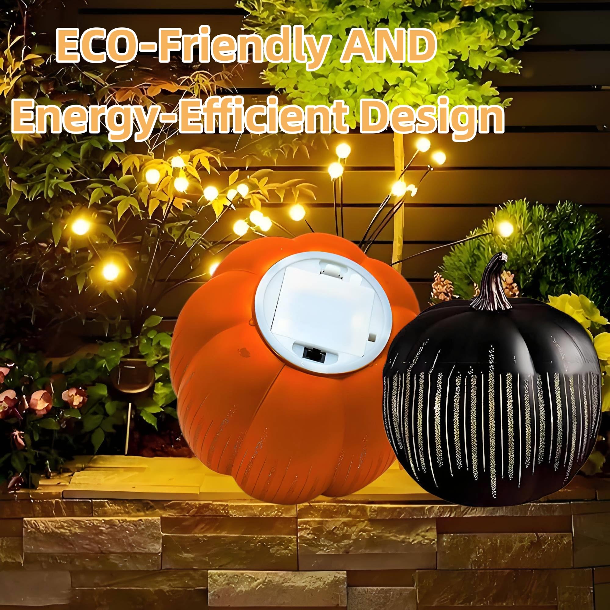 Starry Night Pumpkins, Cherishous Twinkle LED Light Pumpkins, Halloween Pumpkin Night Light, One-Button Control for Bedroom, Hal