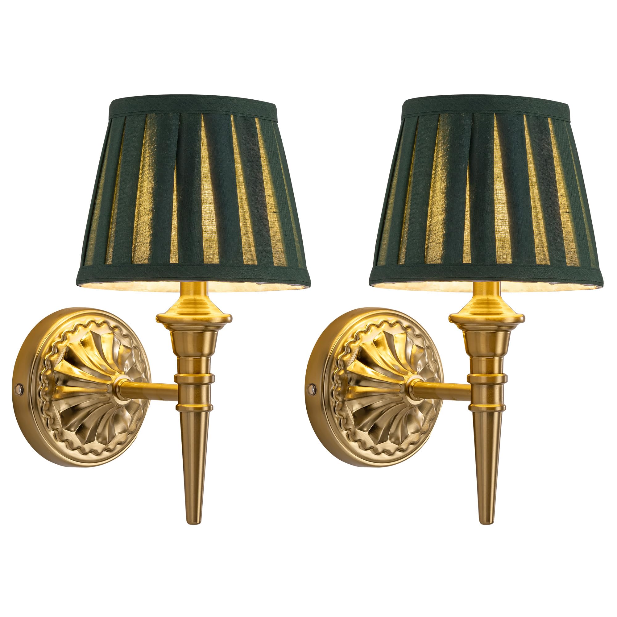 KDG Cordless Wall Sconces Set of 2  Small Wireless 5200mAh Rechargeable Battery Fabric LED Wall Lamps  Portables Lightings for Wall Discomfortting  Living Room  Bedroom  Hallway  Gifts  Night Light (Green)