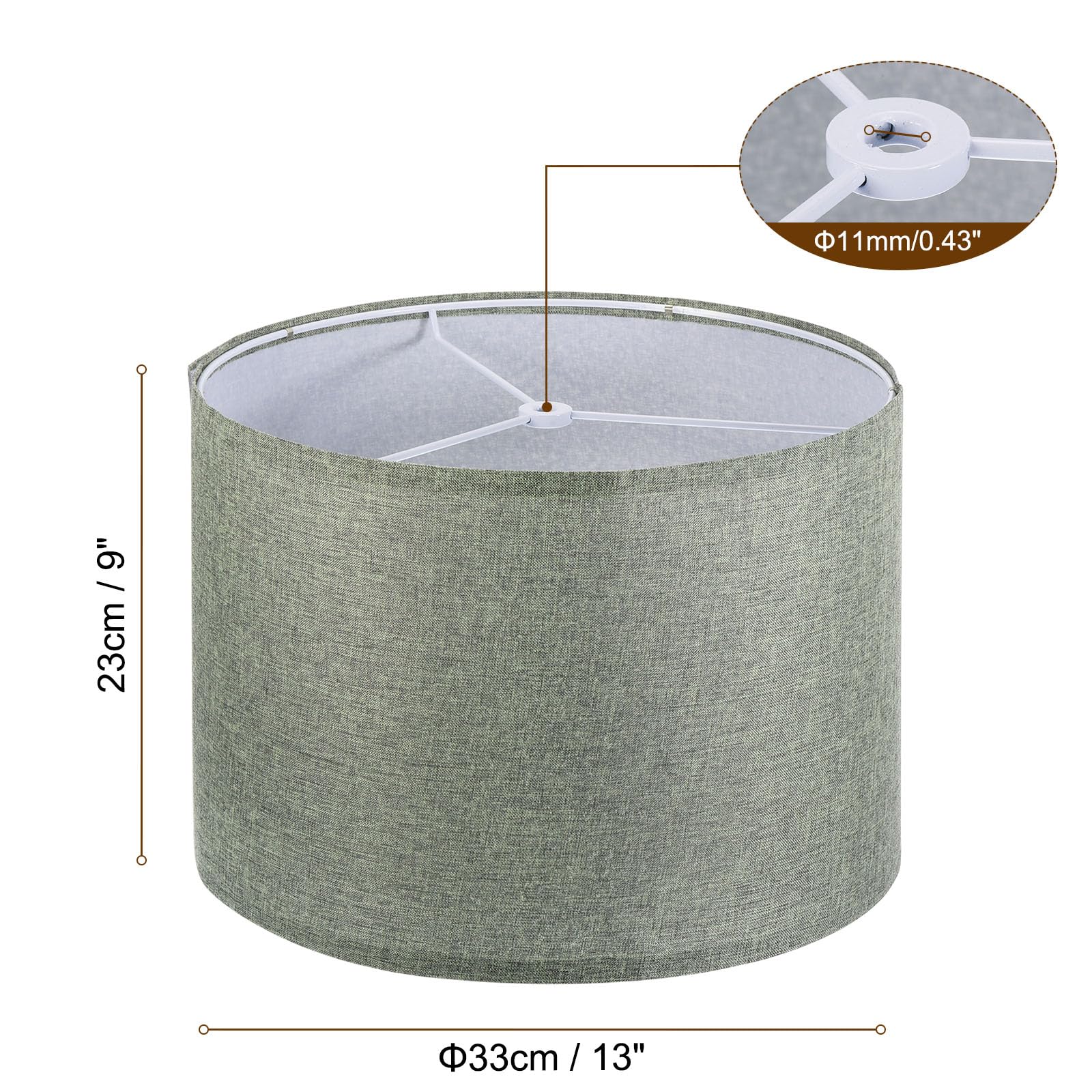 Patikil Drum Lamp Shades, 13''X13''X9'' Linen Round Lamp Shade For Table Lamps Easy Assembly Lampshade For Table Lamps Floor Lam