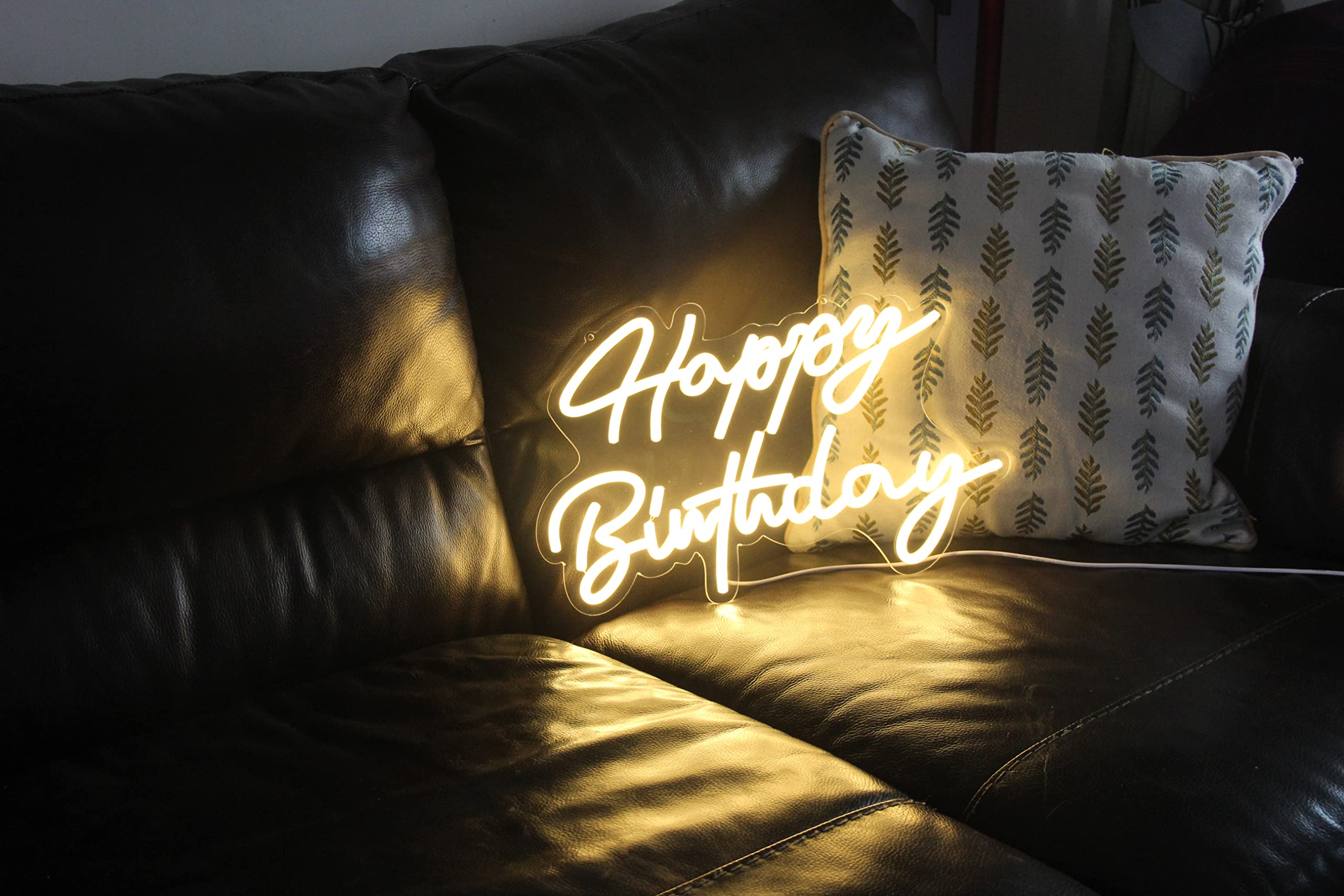 Ulalaza LED Neon Sign Night Light - Happy Birthday - Acrylic - 16.5inx9.1in - USB Powered for Home, Party, Wedding Décor