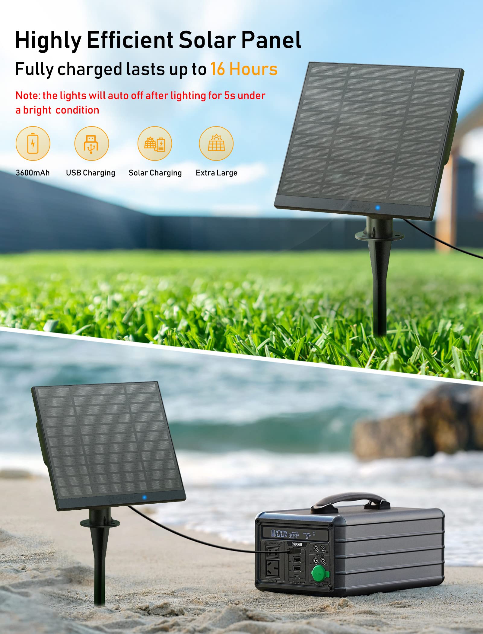 Brightown 58FT Solar String Lights with Remote, 26 Shatterproof LED Bulbs, Black Wire, Perfect for Outdoor Parties and Decor
