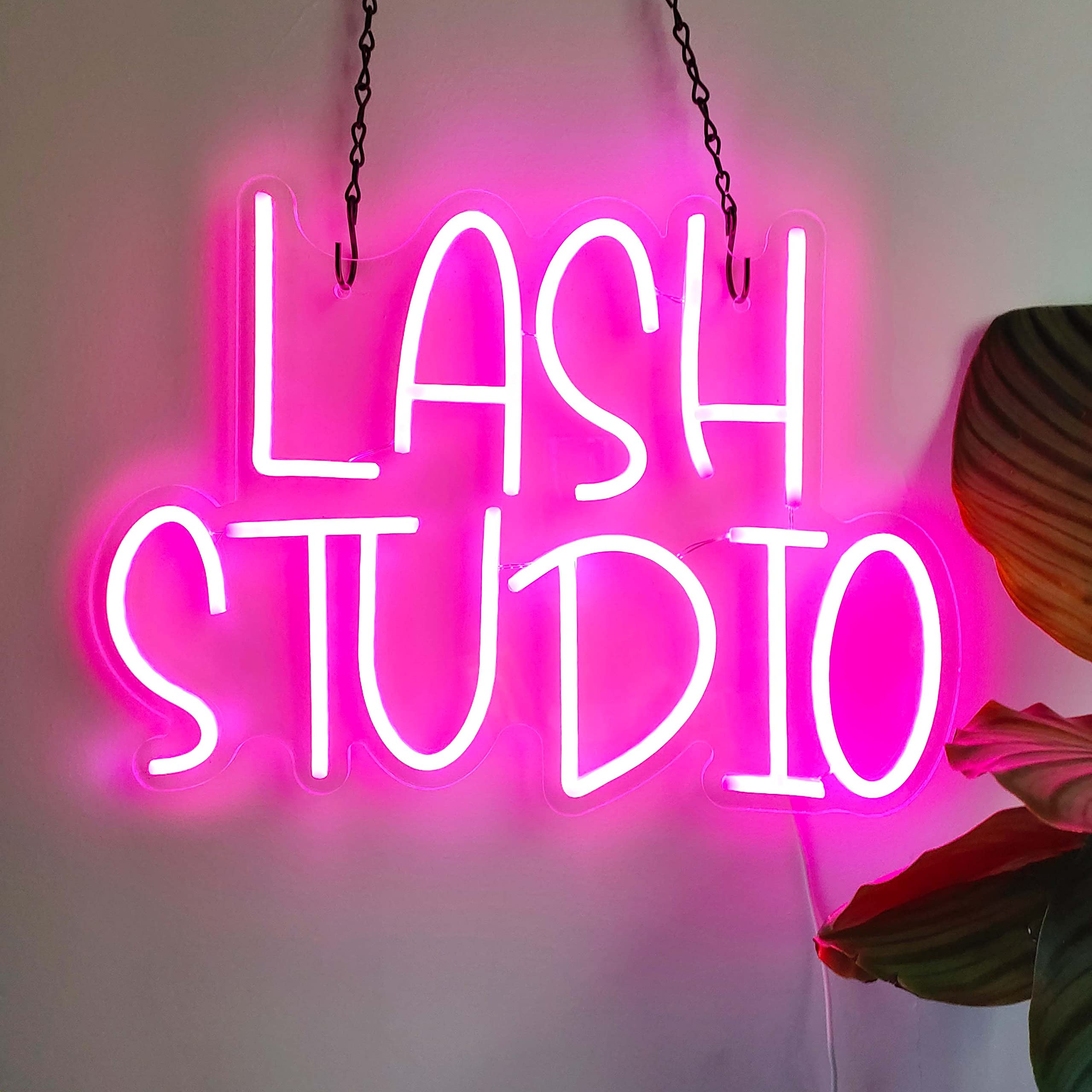 Ggk Lash Studio Neon Sign - Led Light Decor For Lash Lounge & Beauty Salon