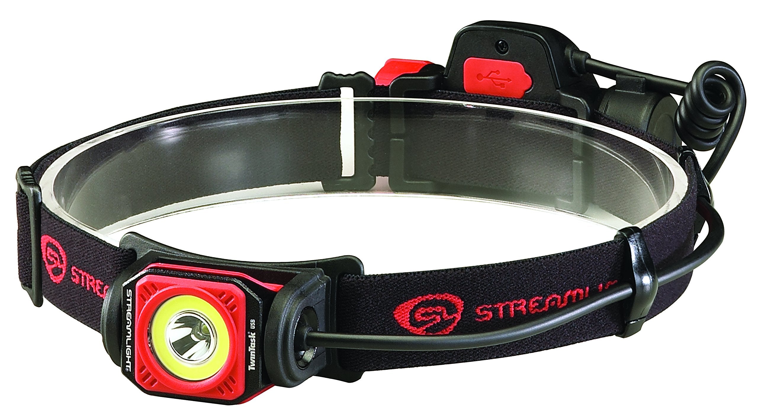 Streamlight 51064 Twin-Task 375-Lumens Usb Headlamp, Box, Black/Red