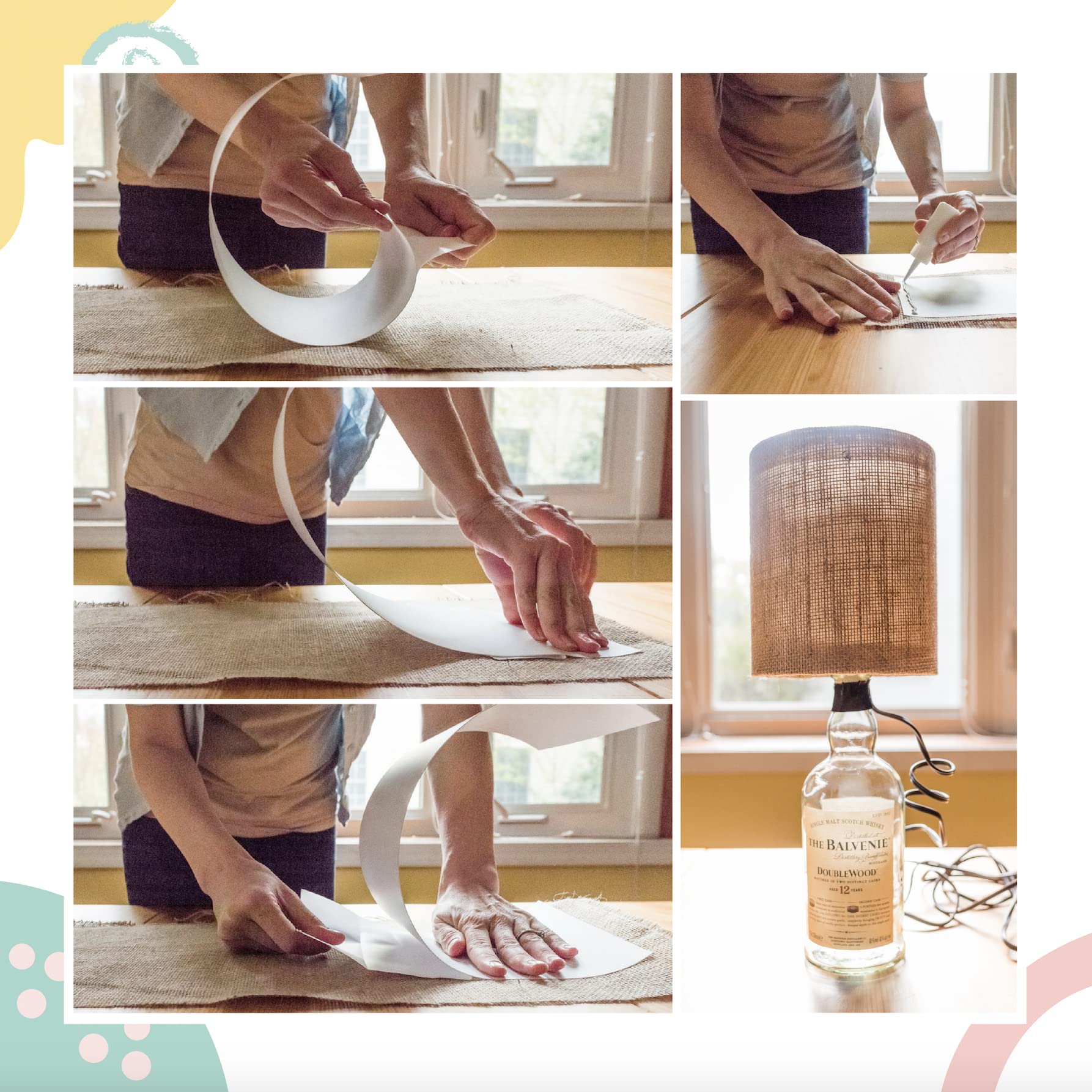 I Like That Lamp Styrene Sheet For Lampshade (17.5 Height X 180 Length) - Adhesive Roll For Diy Round Drum Lamp Shade - Repair Damaged Shades - Make A New Lampshade - Compatible With All Materials