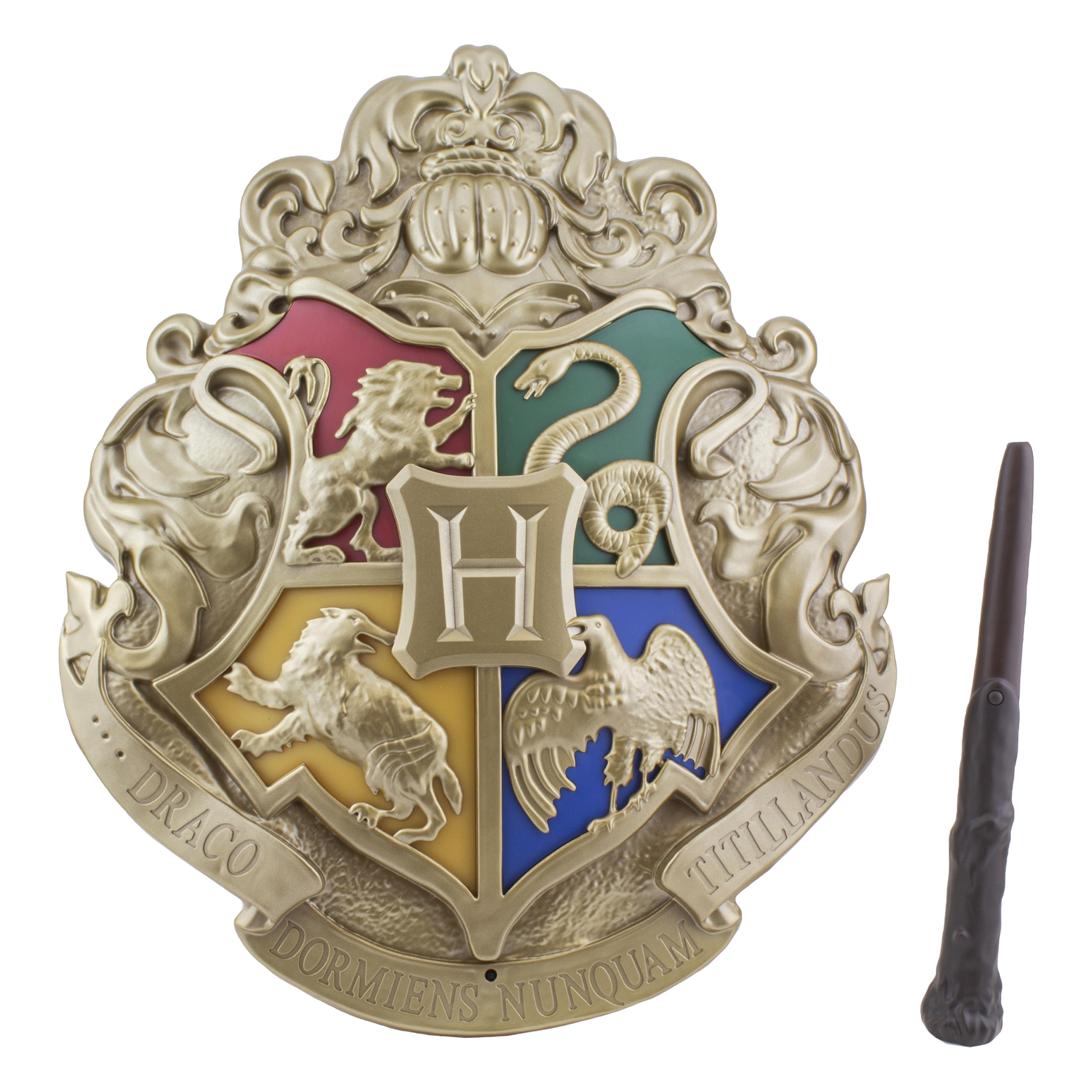 Harry Potter Hogwarts Crest Sign Lamp with Noble Wand Remote Control - Wall Decor or Stand-Alone Collectible Gifts for Fans
