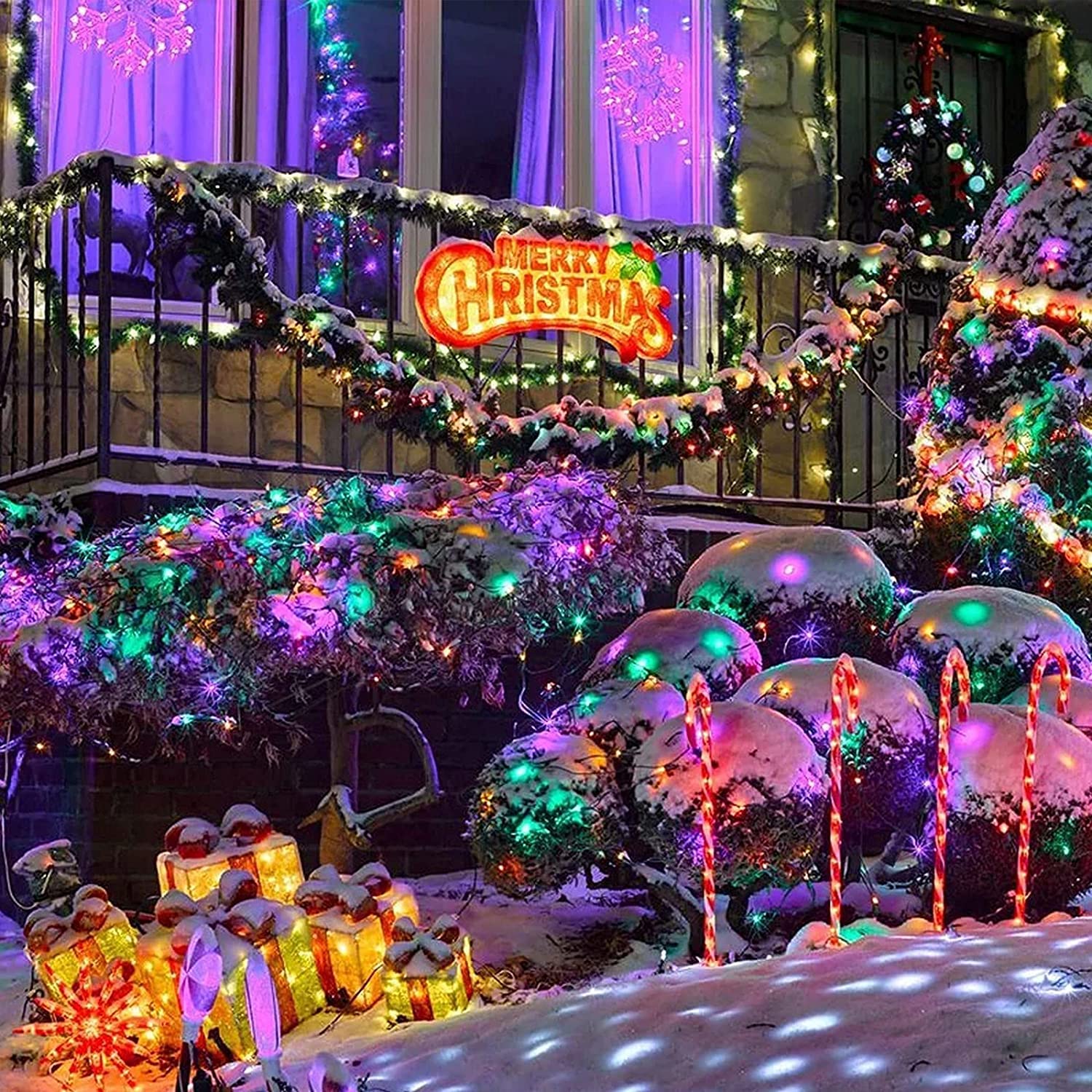 Jmexsuss 300 Led Multicolor Christmas Lights - Waterproof Twinkle Fairy String Lights For Indoor/Outdoor Holiday Decor