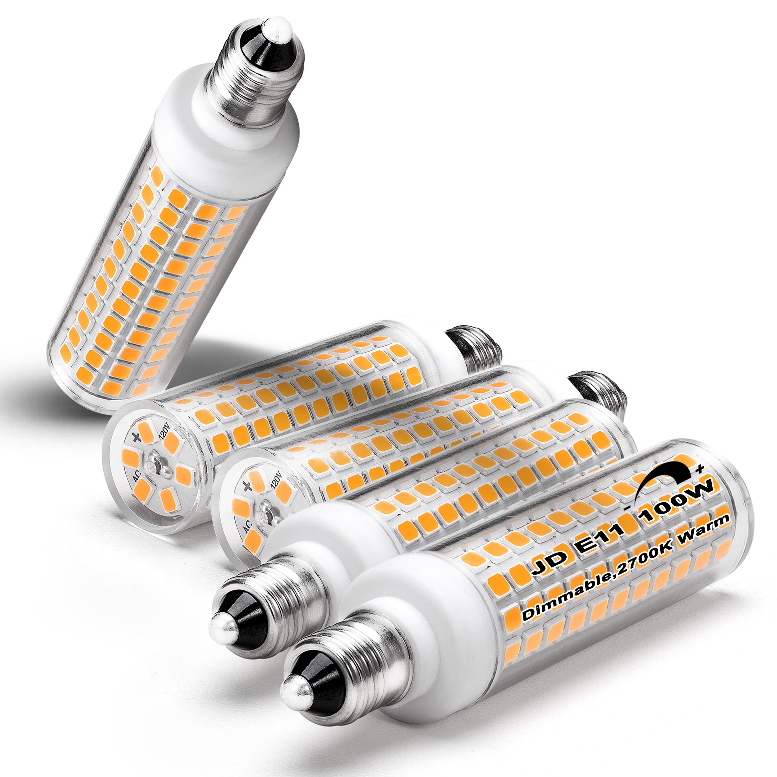 Alide E11 Led Bulbs,Jde11 120V 100W Halogen Candelabra Bulbs Equiva Dimmable,T3 T4 Mini Base Jd E11 Bulb,2700K Warm White 10W 10