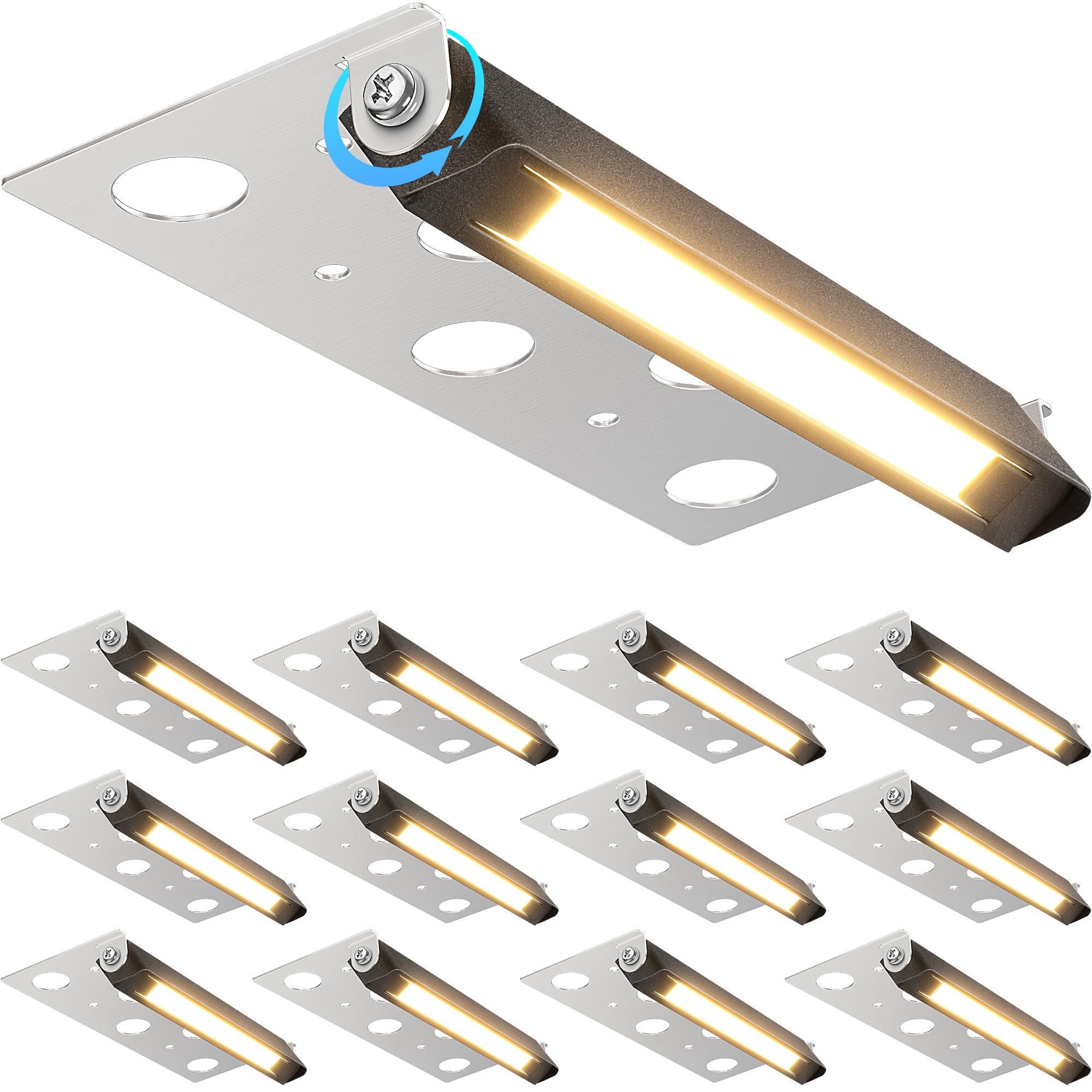 Sunvie 7&quot; Led Retaining Wall Lights, 12-Pack, 3000K Warm White, Waterproof, Low Voltage,