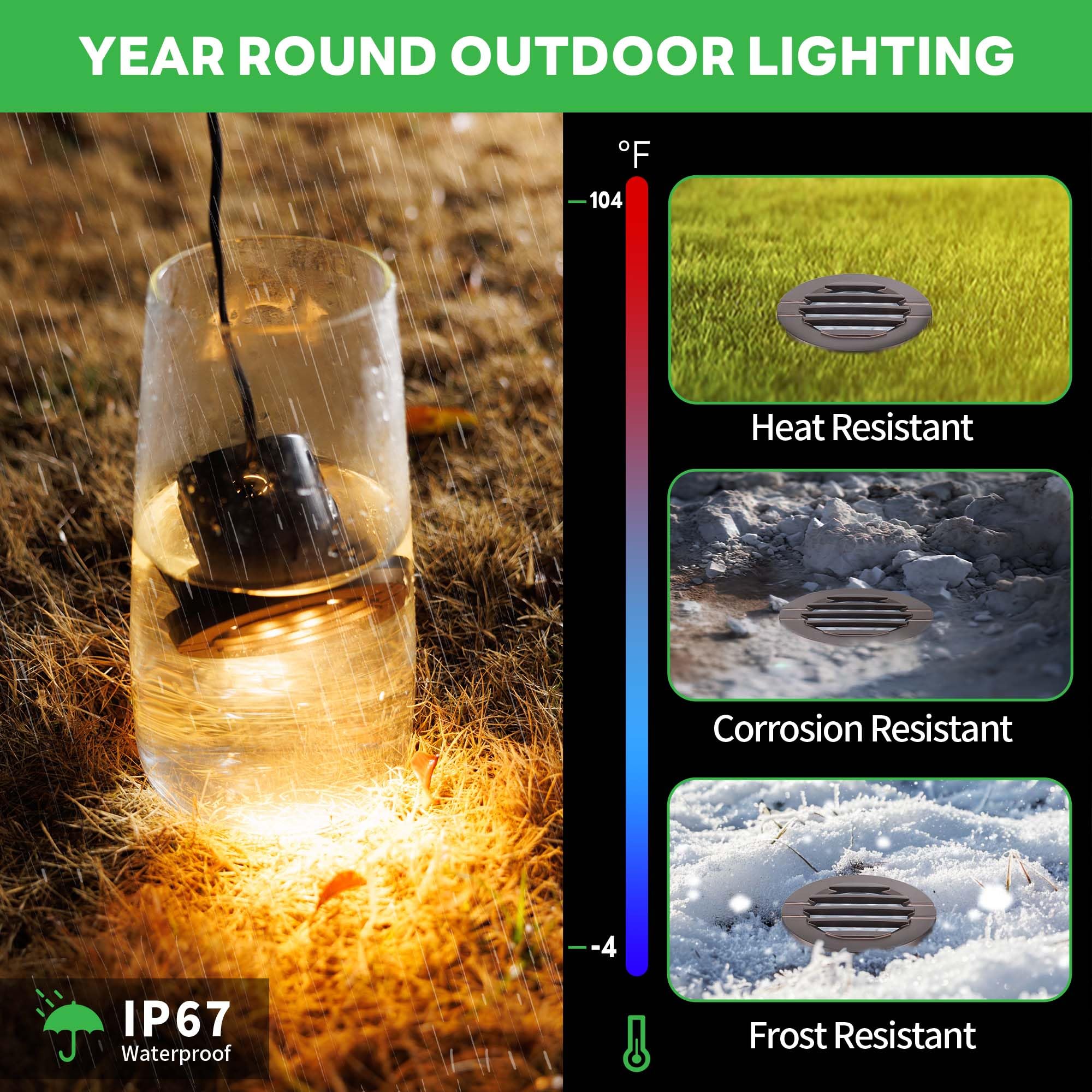 Varmtalys Well Lights Low Voltage, 12V In Ground Led Landscape Lights, Ip67 Waterproof Outdoor, Louvered Top Aluminum Orb For Ga