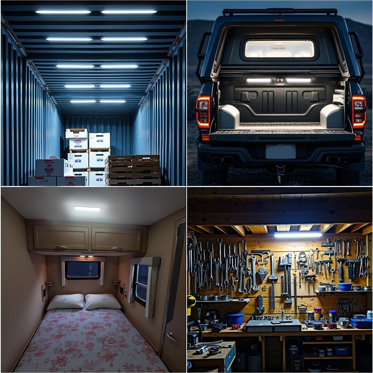 GZ5CG 12V LED Interior Light Bar, 72 LEDs, 11 Inch, White, Aluminum, 8 Packs, Model CE0061 for Trailers, RVs, Vans,