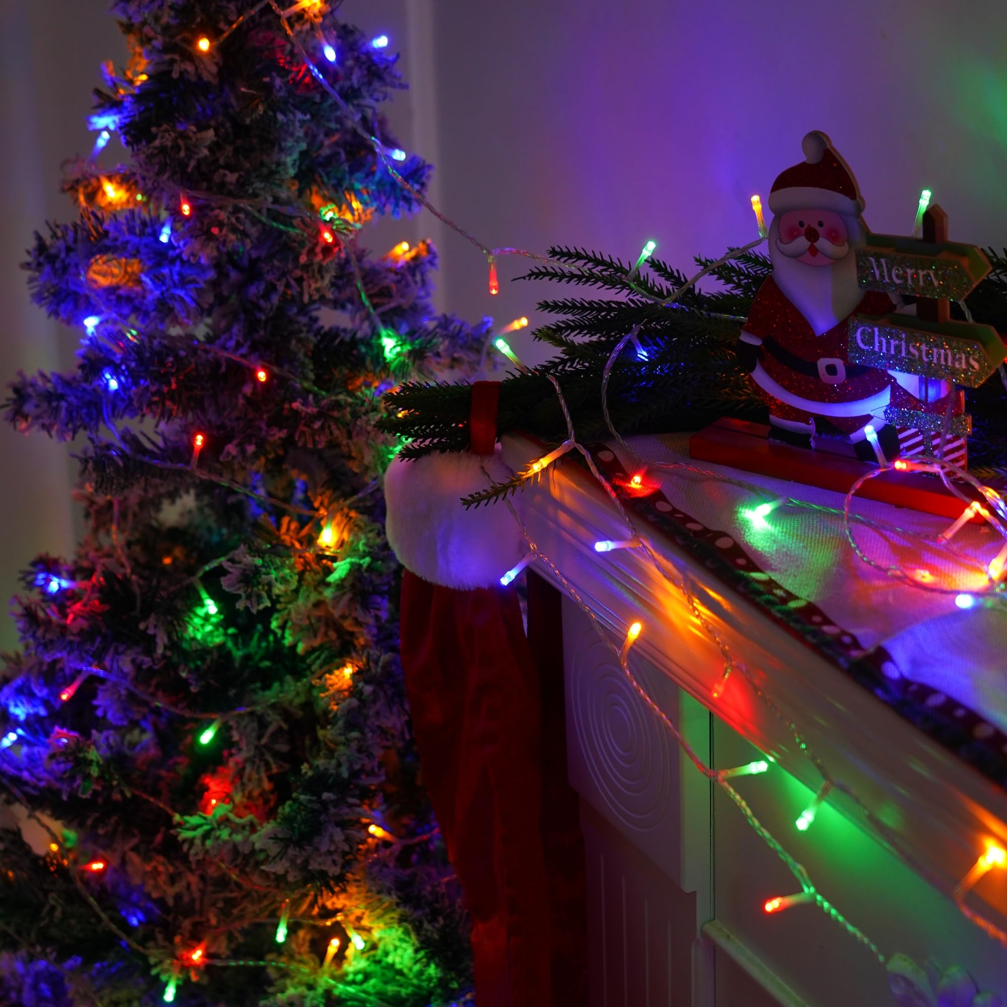 Yeguo Christmas Lights, 165Ft 500 Led String Light Multicolor, Clear Wire Plug In For Indoor Outdoor