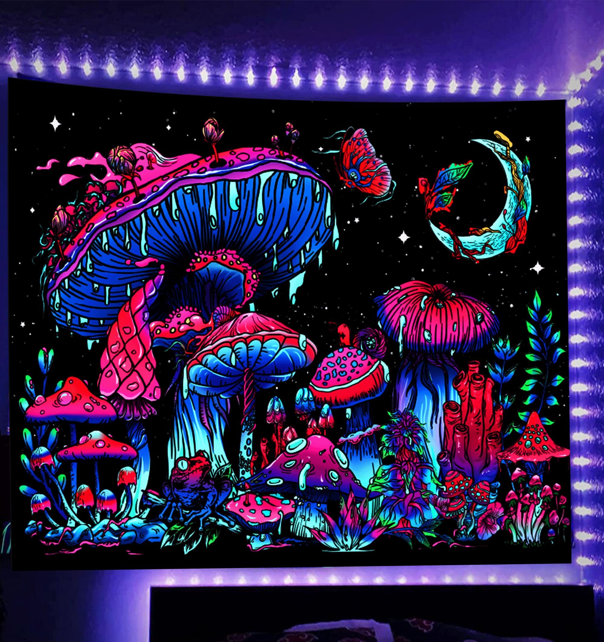 Roperry 40Ft Led Black Light Strip Kit, 720 Units Lamp Beads, Non-Waterproof Blacklights For Glow Party, Indoor Birthday, Body Paint,Halloween (Indoor)