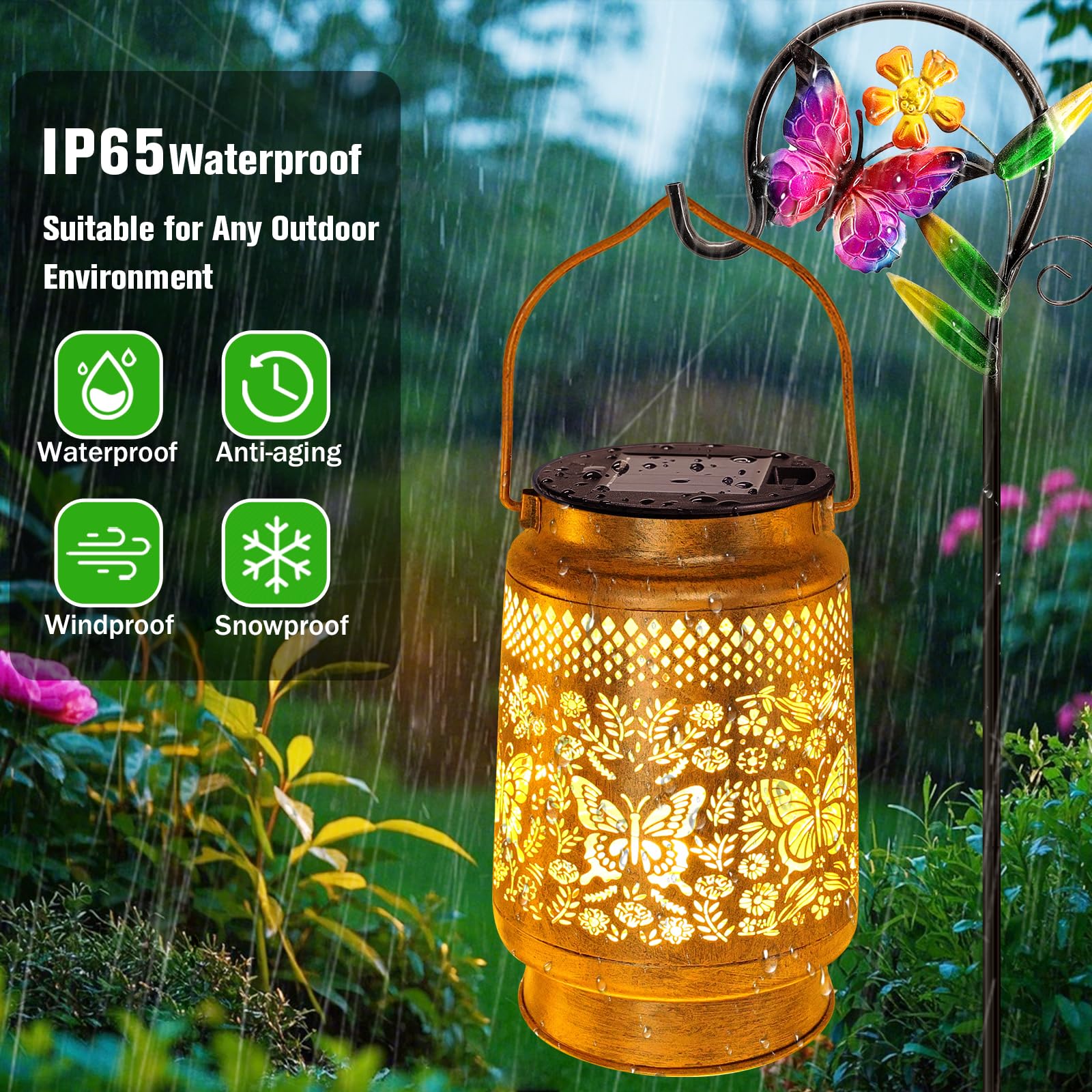 4 Pack Solar Light Replacement Top(Top Size 2.76Inch, Bottom Size 2.36 Inch) Waterproof Solar Lanterns Replacement Top For Outdo
