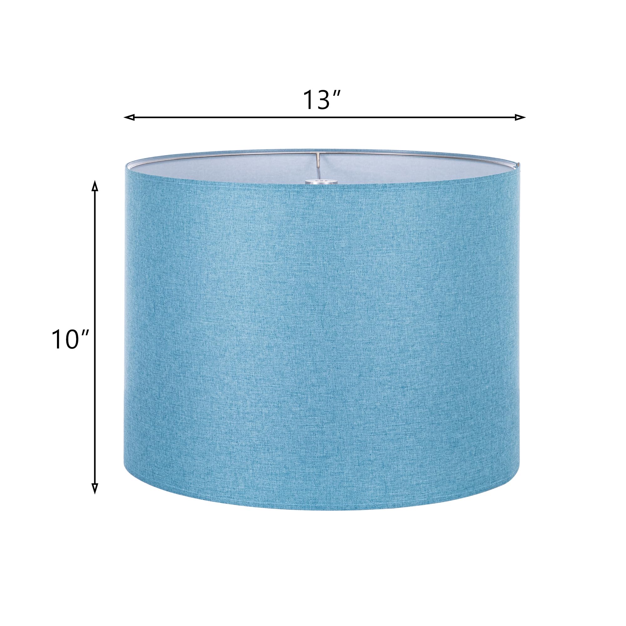 Wellmet Fabric Drum Lampshade, 13X13X10, Blue, Assembly Required, Spider Fitter, Model Ds-Tls