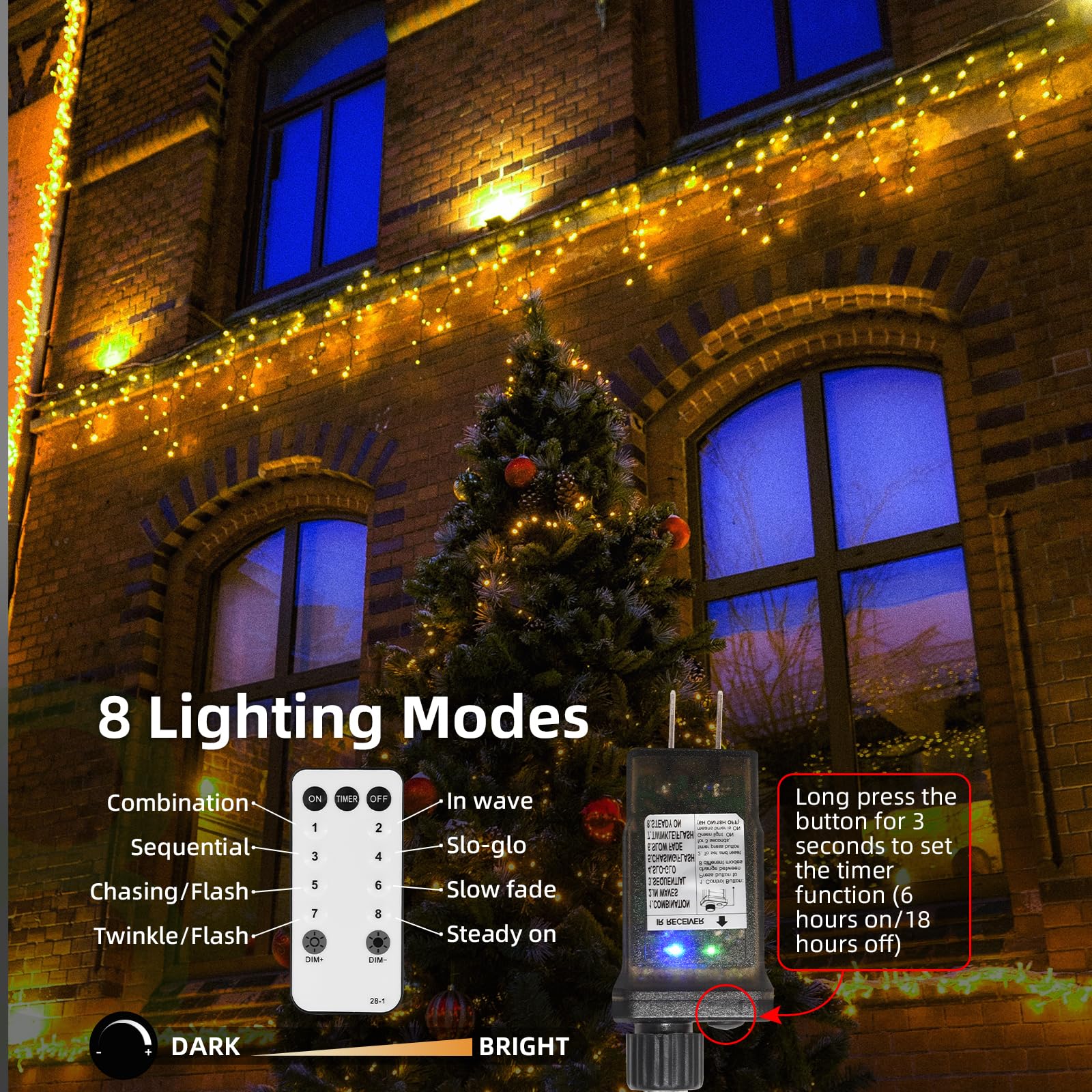 Dailyart Fairy Lights Plug In 500 Led Fairy Lights With Remote 42Ft Fairy Lights With Timer Waterproof Fairy Lights For Bedroom Wreath Party Window Wedding Decoration Warm White Green Wire