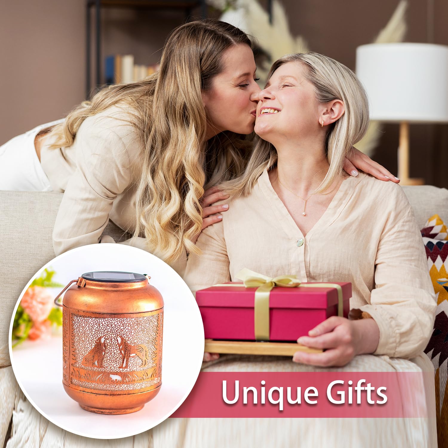 Wolf Solar Lanterns Outdoor Waterproof Hanging Solar Lights Wolf Gifts For Women Men Mom Metal Decorative Led Outdoor Lanterns F