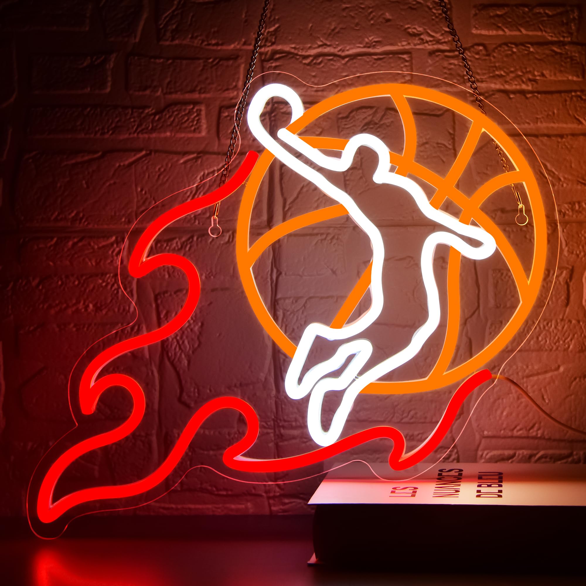 Dunk Neon Sign For Wall Decor Fire Basketball Led Light For Man Cave Basketball Room Club Game Room Party Decortions Birthday Gifts(Zkxd156)