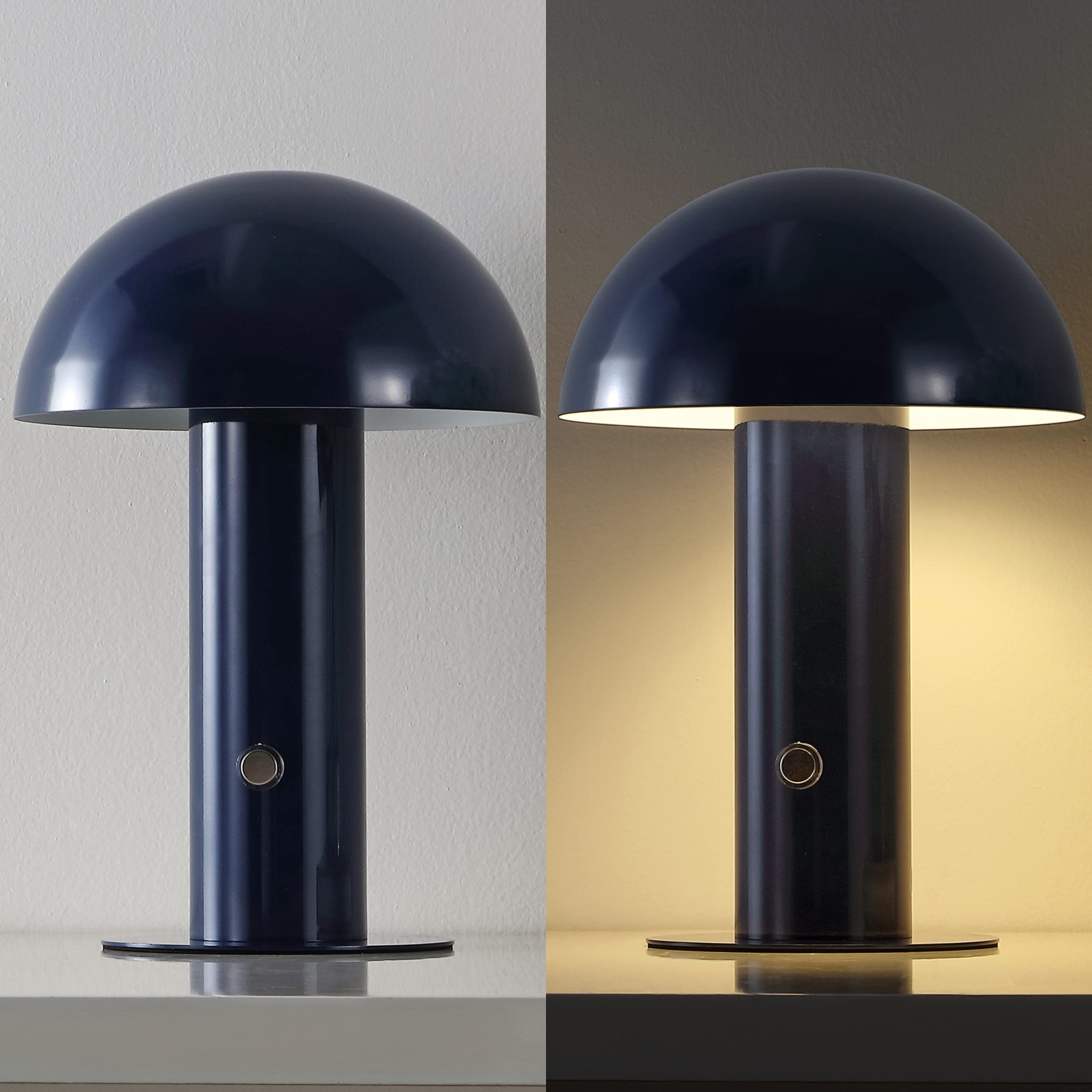 Jonathan Y Jyl7115E Boletus 10.75'' Contemporary Bohemian Rechargeable/Cordless Portable Iron Integrated Led Mushroom Table Lamp
