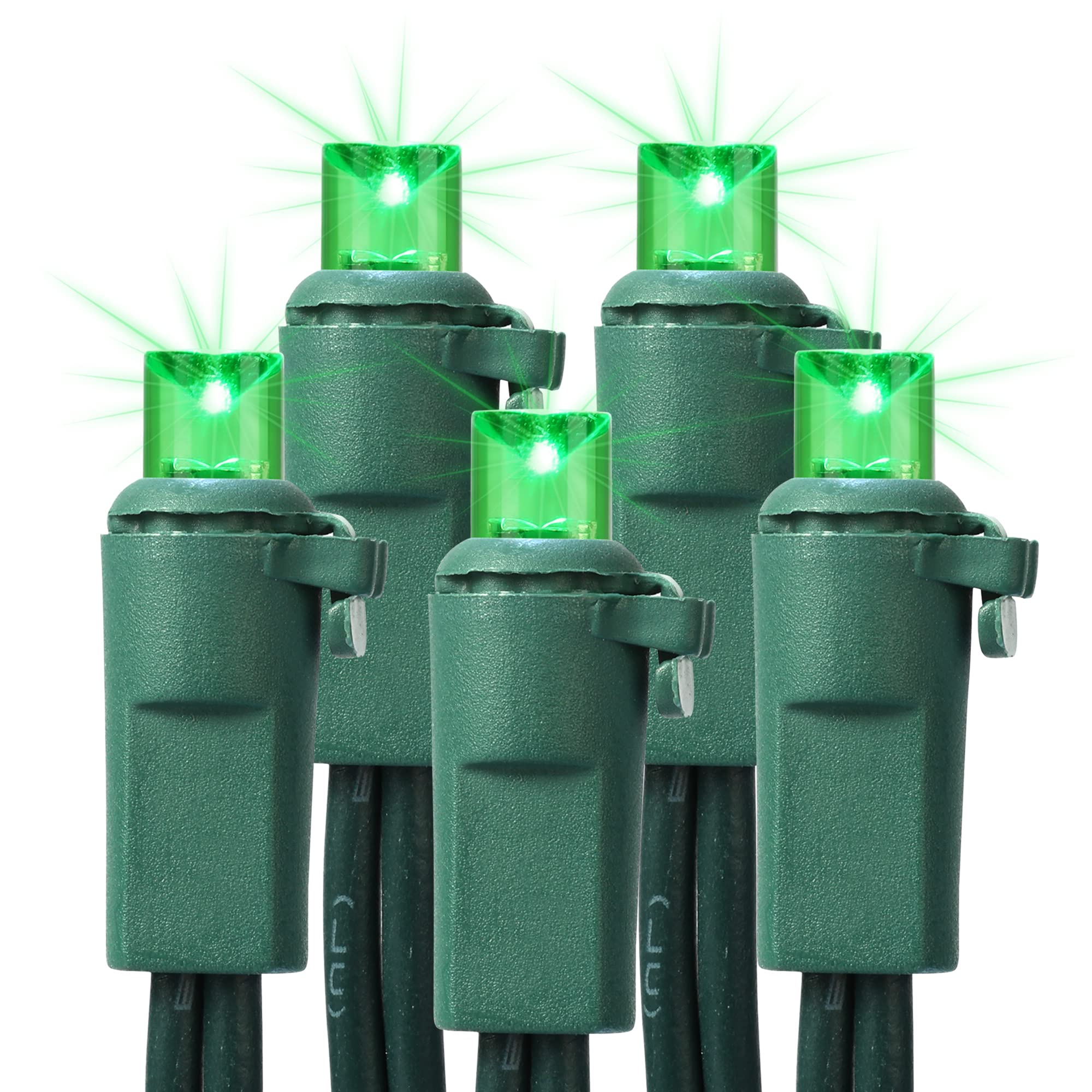 Brizled St. Patrick's Day String Lights, 33ft 100 LED 5MM Wide Angle Gentle Twinkle Christmas String Lights, 120V UL Certified Connectable Xmas Tree Light Outdoor Green Lights for Xmas Tree Party Home