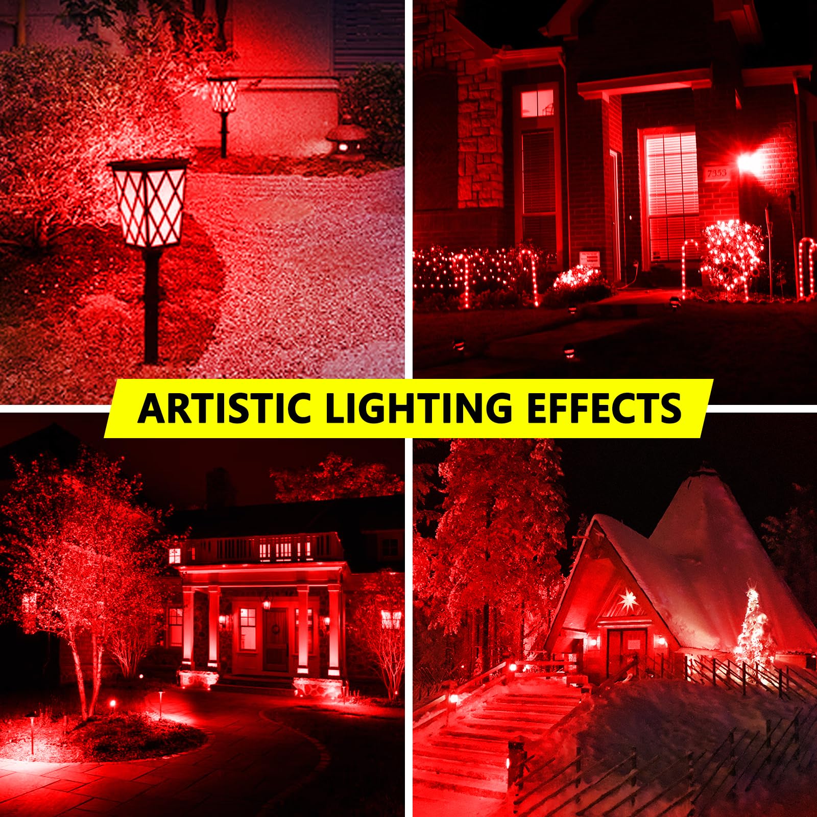 Wiyifada 4 Pack A19 Led Red Light Bulbs,9W Christmas Light Bulbs Replace Up To 100W Red Lights, 110V E26 Colored Light Bulbs For