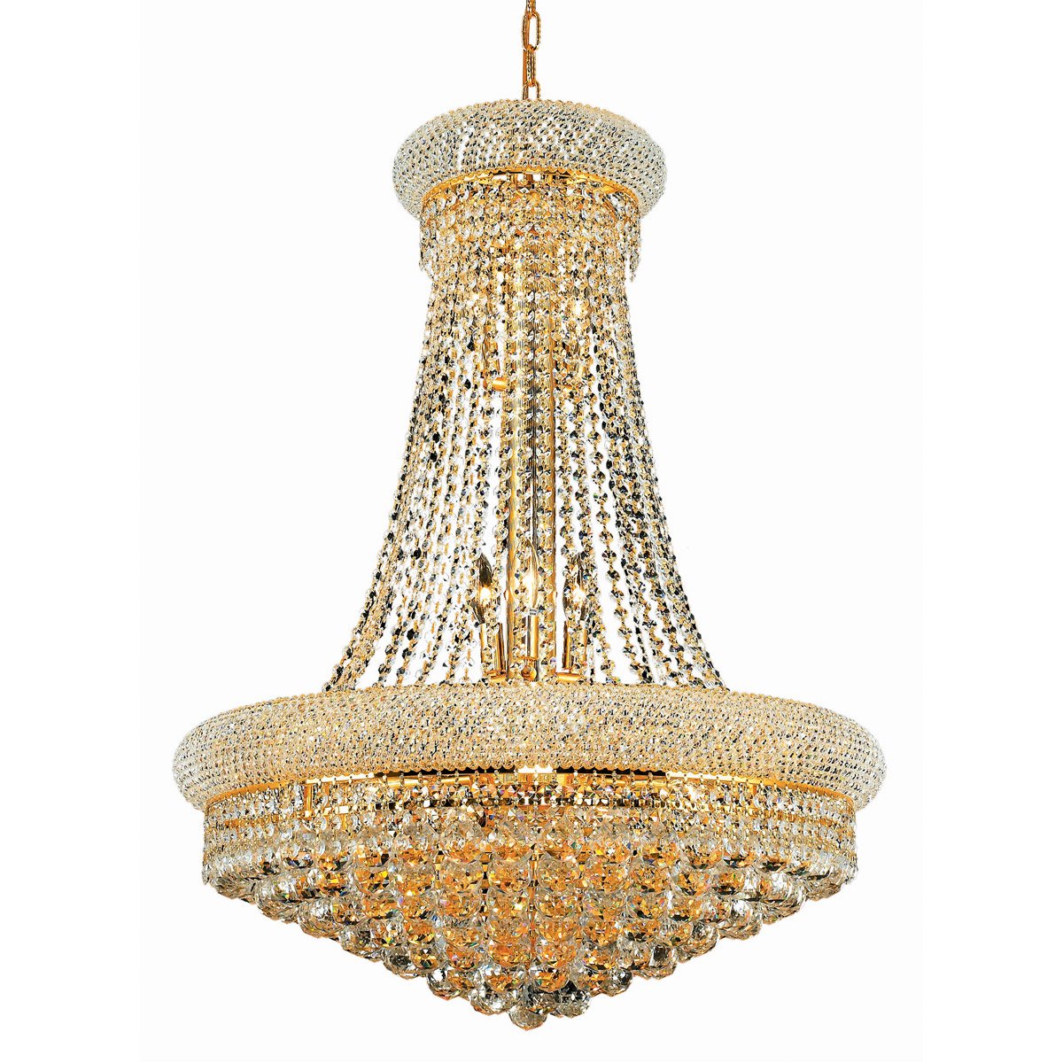 Elegant Lighting 1800D28G-Rc 28 D X 36 In Primo Collection Hanging Fixture - Royal Cut- Gold