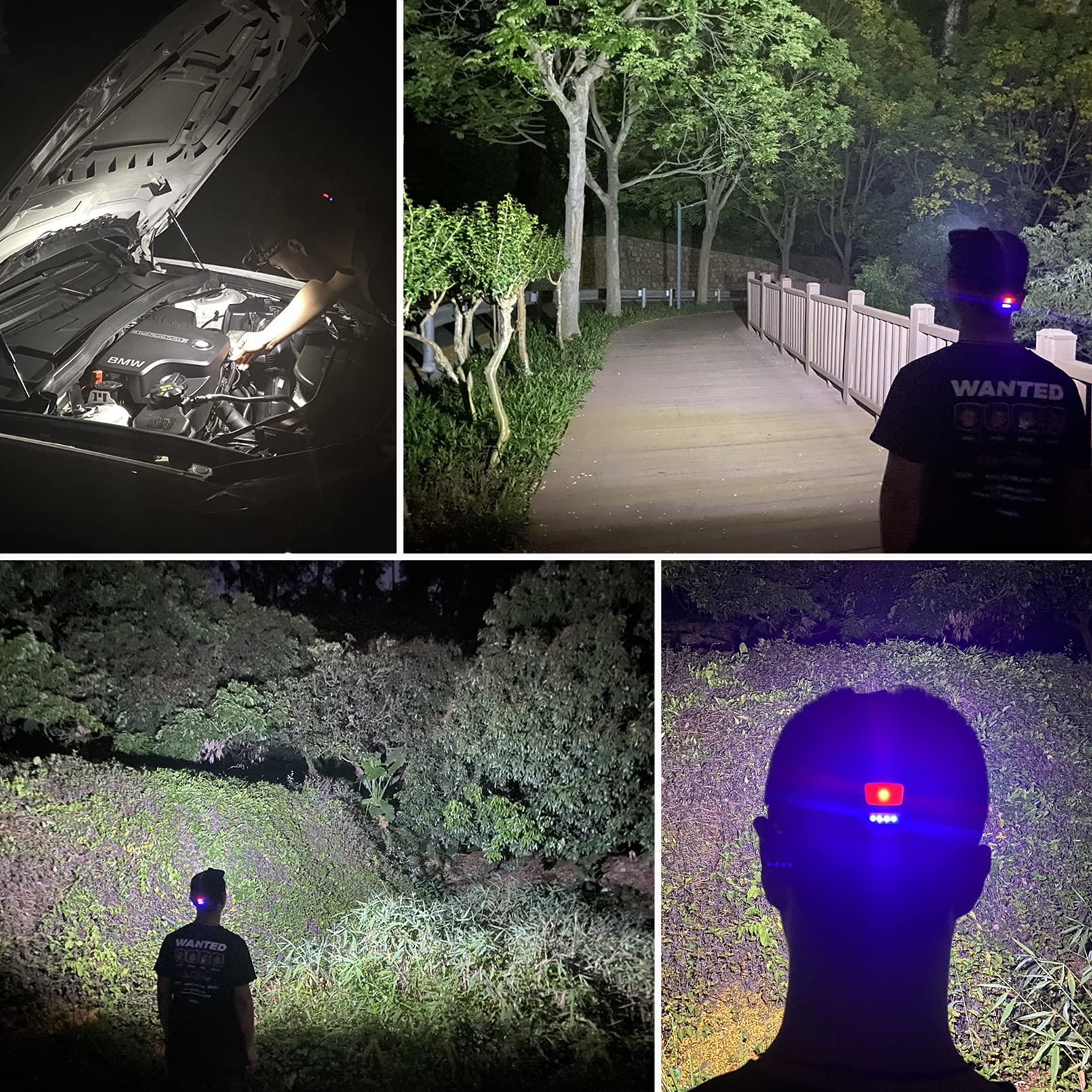 DARKBEAM COB Floodlight Headlamp, 2000 Lumen, USB Rechargeable, Black, Model C01, Ideal for Car Maintenance & Night Construction