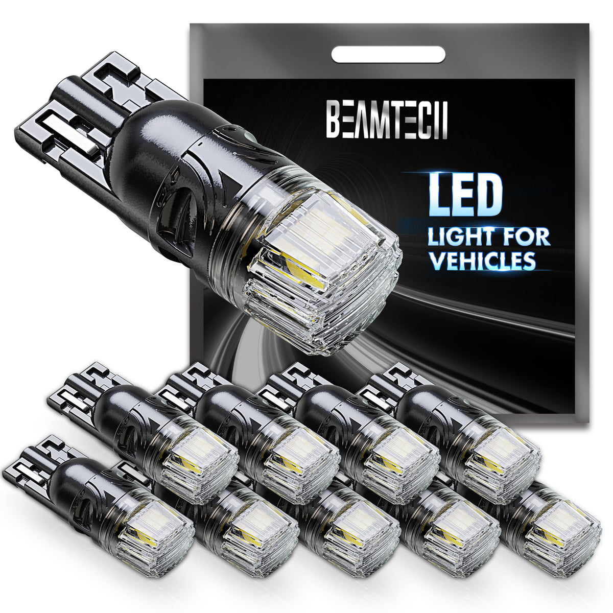 Beamtech 194 Led Bulbs 6500K White, 168 T10 2825 W5W Interior Led Lights For License Plate Interior Dome Map Door Courtesy Dash 