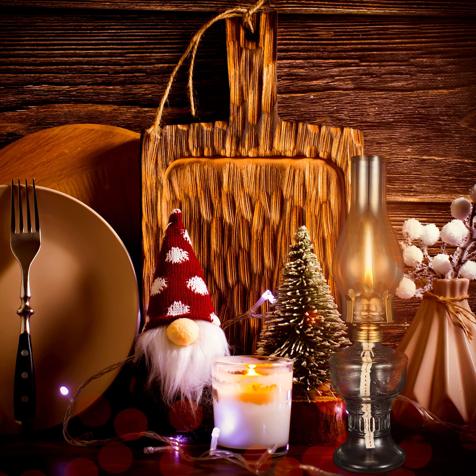 2 Pcs Chamber Oil Lamps For Indoor Use Vintage Kerosene Lamp Rustic Hurricane Kerosene Lantern With Adjustable Fire Wick Lightin