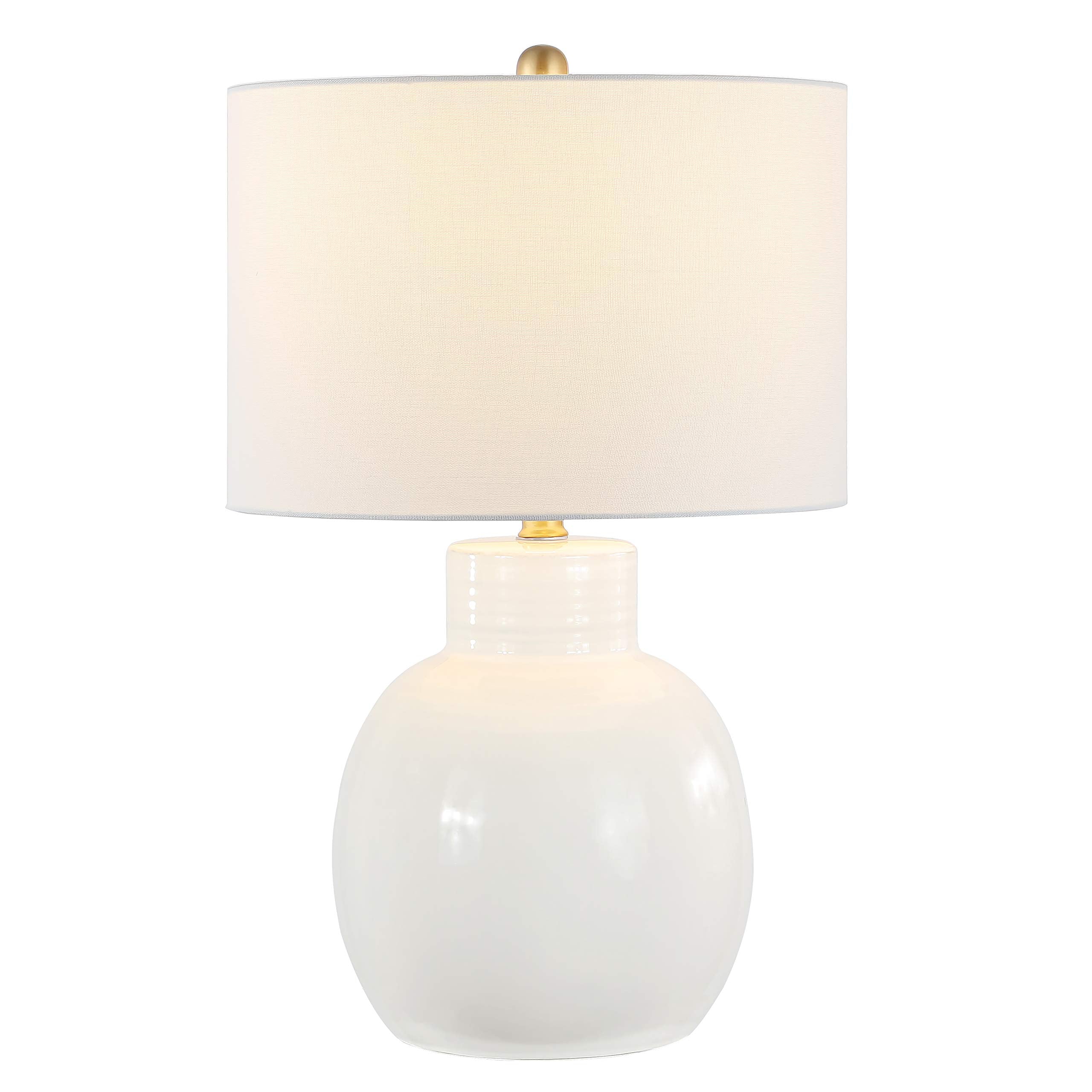 SAFAVIEH Lighting - Syra 24-Inch Ceramic Table Lamp - Ivory - Transitional Smooth Body Design - Ideal for Living Room, Bedroom, 