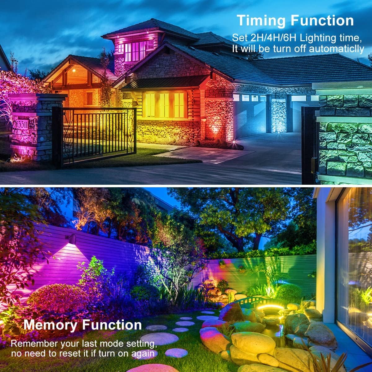 Meikee 7W Rgb Low Voltage Landscape Lights Led Color Changing Landscape Lighting Ip66 Waterproof Outdoor Spotlights Rgb Christmas Halloween Lights For Garden Path Yard With Remote 12 Packs