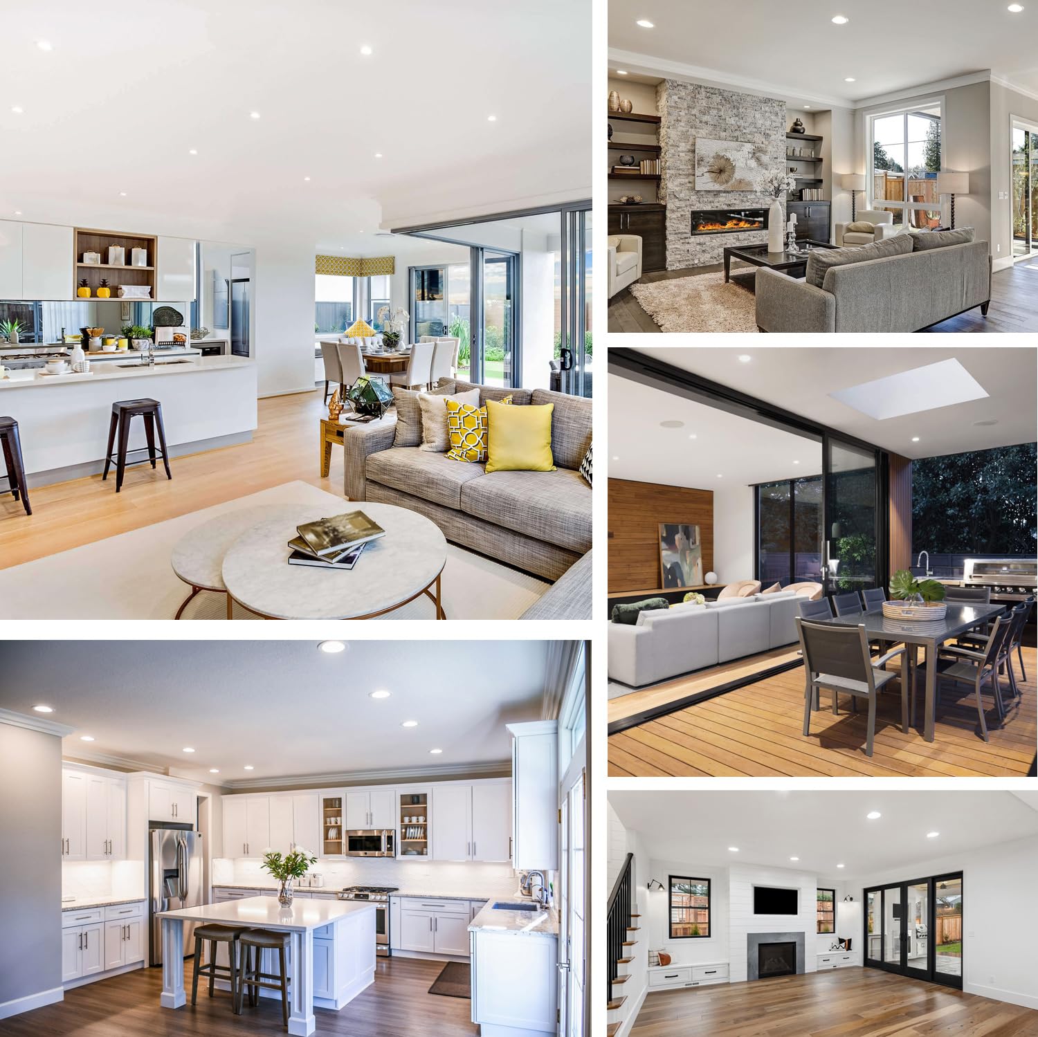 Baiyilux 12 Pack Recessed Lighting 6 Inch Led Ceiling Lights With Junction Box, 6000K Canless Recessed Led Can Lights, 12W 110W Eqv, 1050Lm High Brightness Led Lights