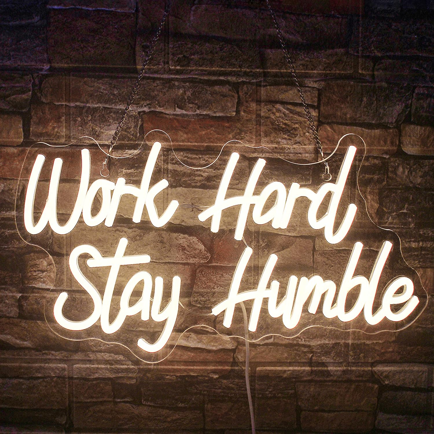 NOSUN Neon Sign for Wall Decor, Warm White LED, Dimmable, Acrylic, 16.5x9.4 inch, Motivational Light for Bedroom and Office