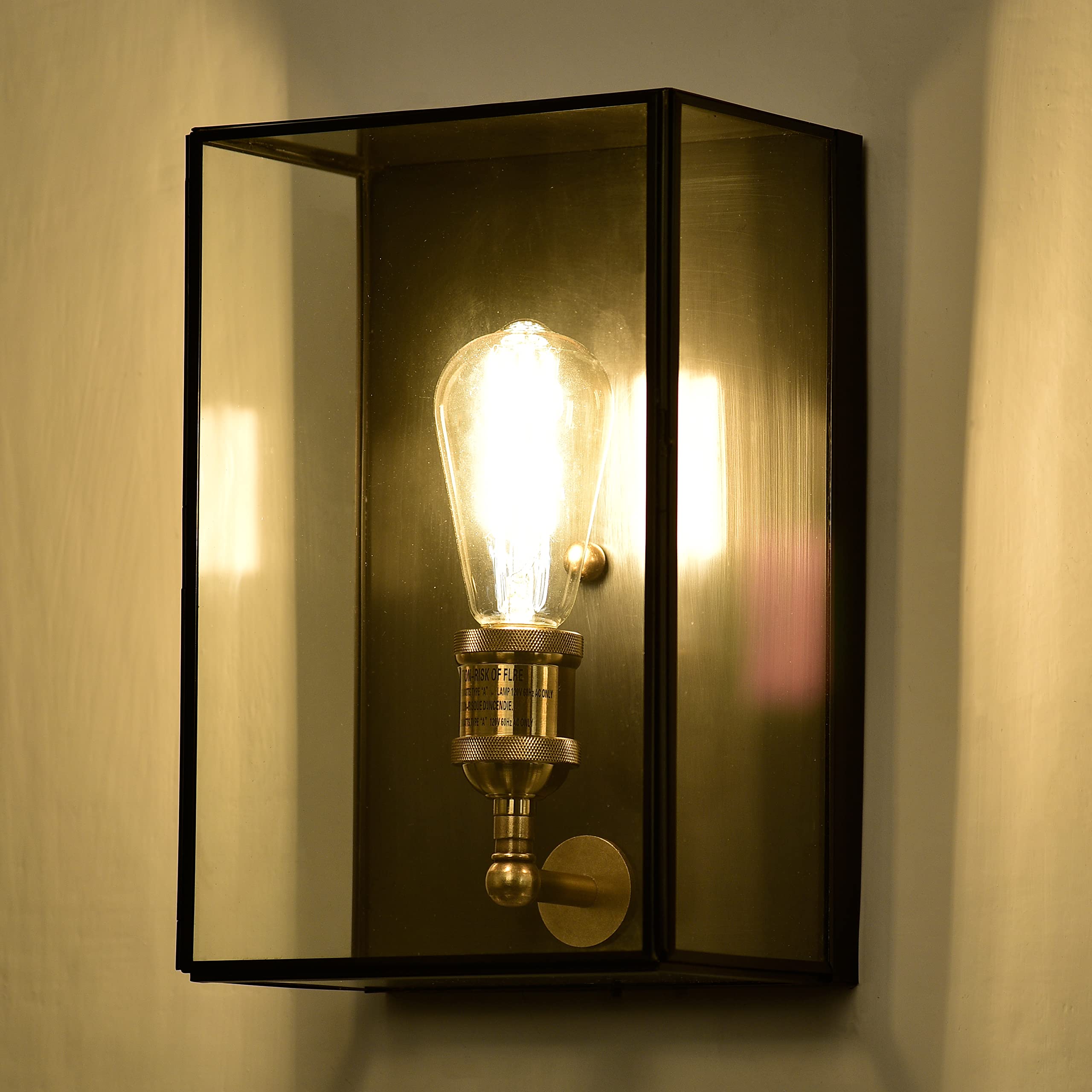 C Cattleya Outdoor Wall Lantern, 2-Light Brass Sconce, Dark Bronze, Extra Large For Porch & Patio