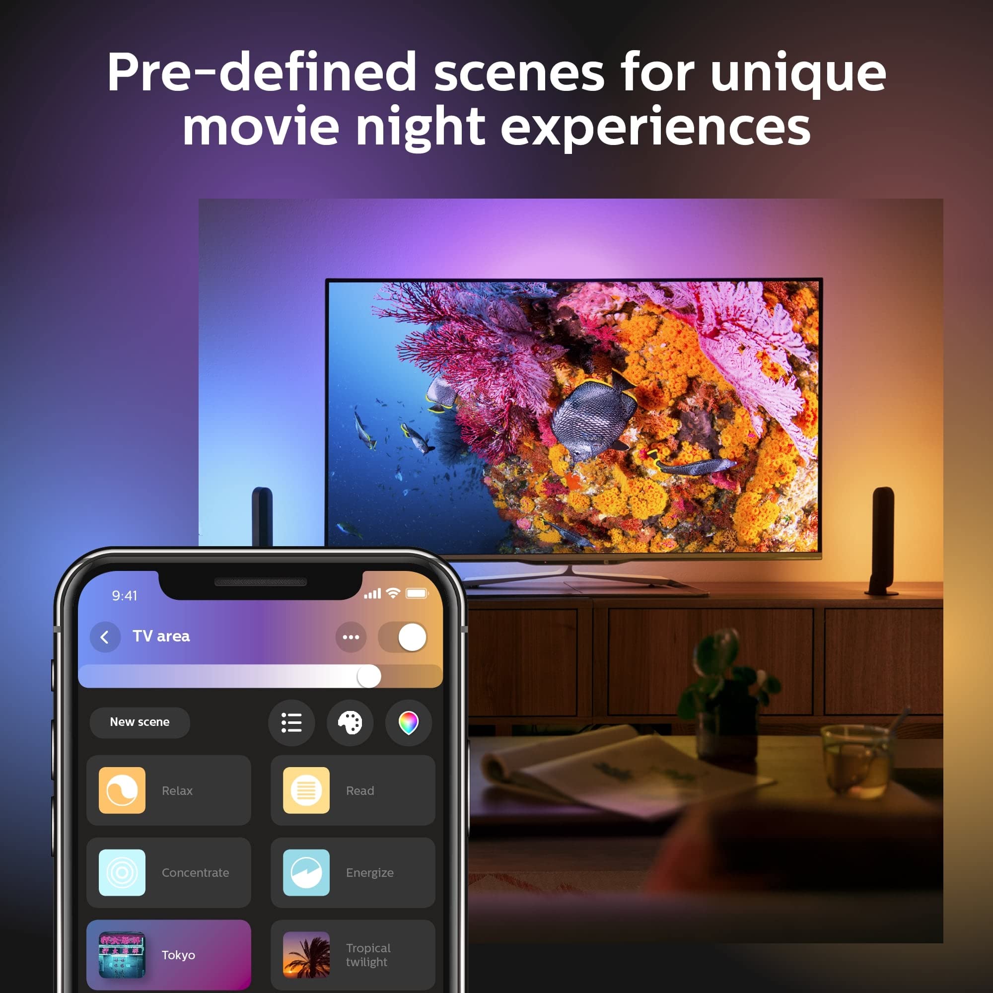 Philips Hue Play Light Bar Extension - Color Changing, Black, Requires Power Supply & Hue Bridge, Model 915005734201