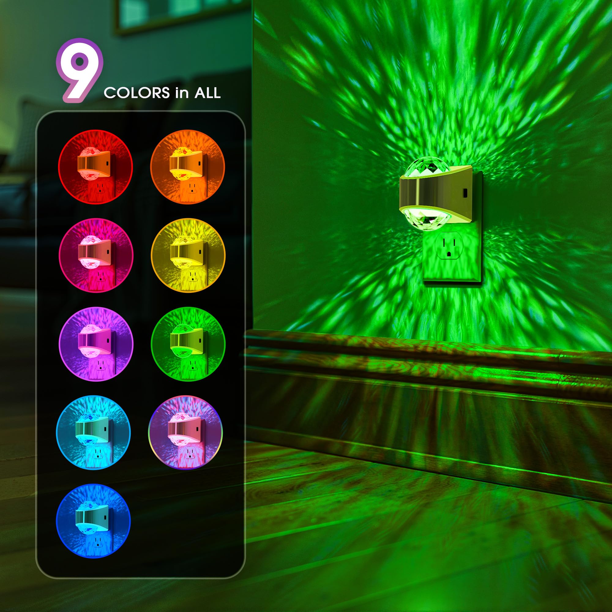 Night Lights Plug Into Wall  Star Projector For Bedroom  Gold Night Light Projector For Kids  9-Color Rgb Galaxy Nightlight With Dusk To Dawn Sensor For Bathroom  Home Gaming Room Decor Gifts