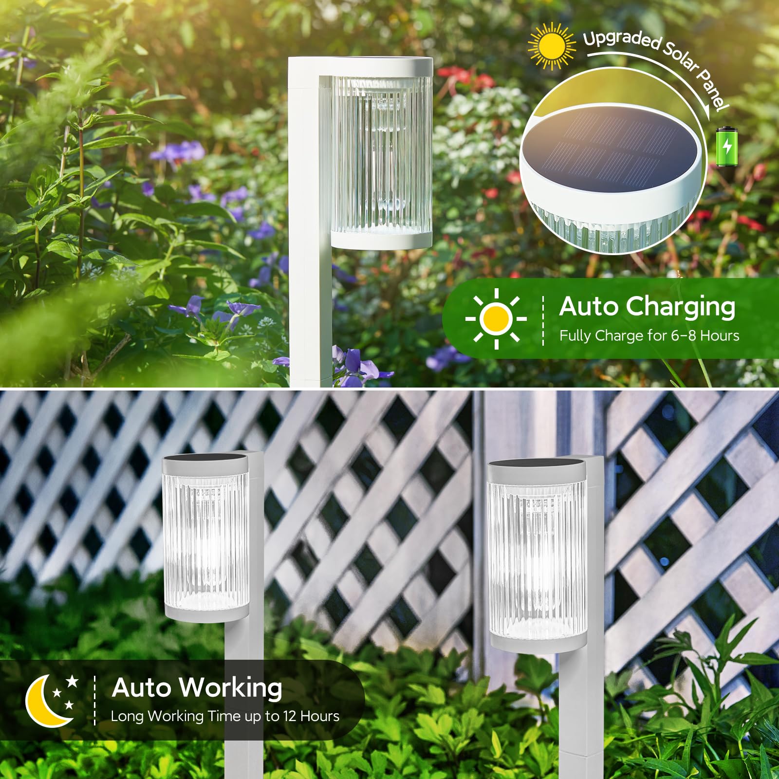 ELECLINK Solar Pathway Lights, 6 Pack, Super Bright, IP65 Waterproof, Cool White, Model SD-309-WHITE-6P