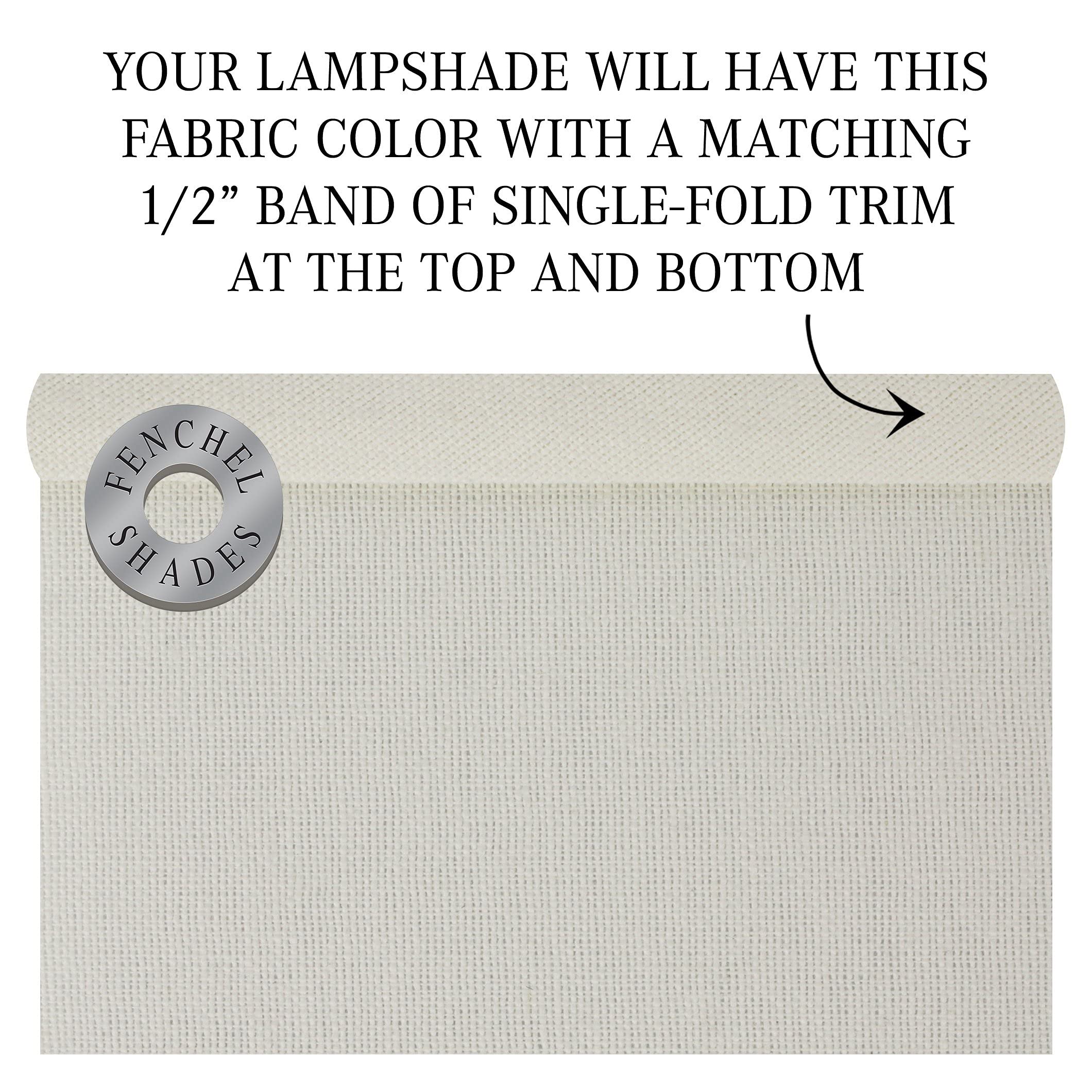 Fenchelshades.Com 12'' Top Diameter X 12'' Bottom Diameter X 14'' Height Fabric Drum Lampshade Spider Attachment (Linen Cream)