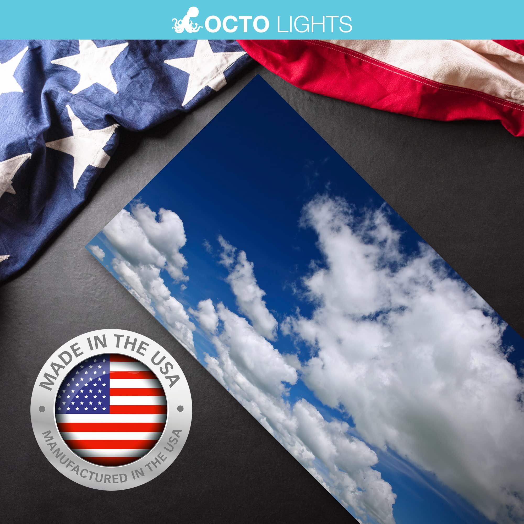 OCTO LIGHTS Fluorescent Light Covers 2x4 (22.38in x 46.5in) - Backlit Film, Breathtaking Stratocumulus, Model CL