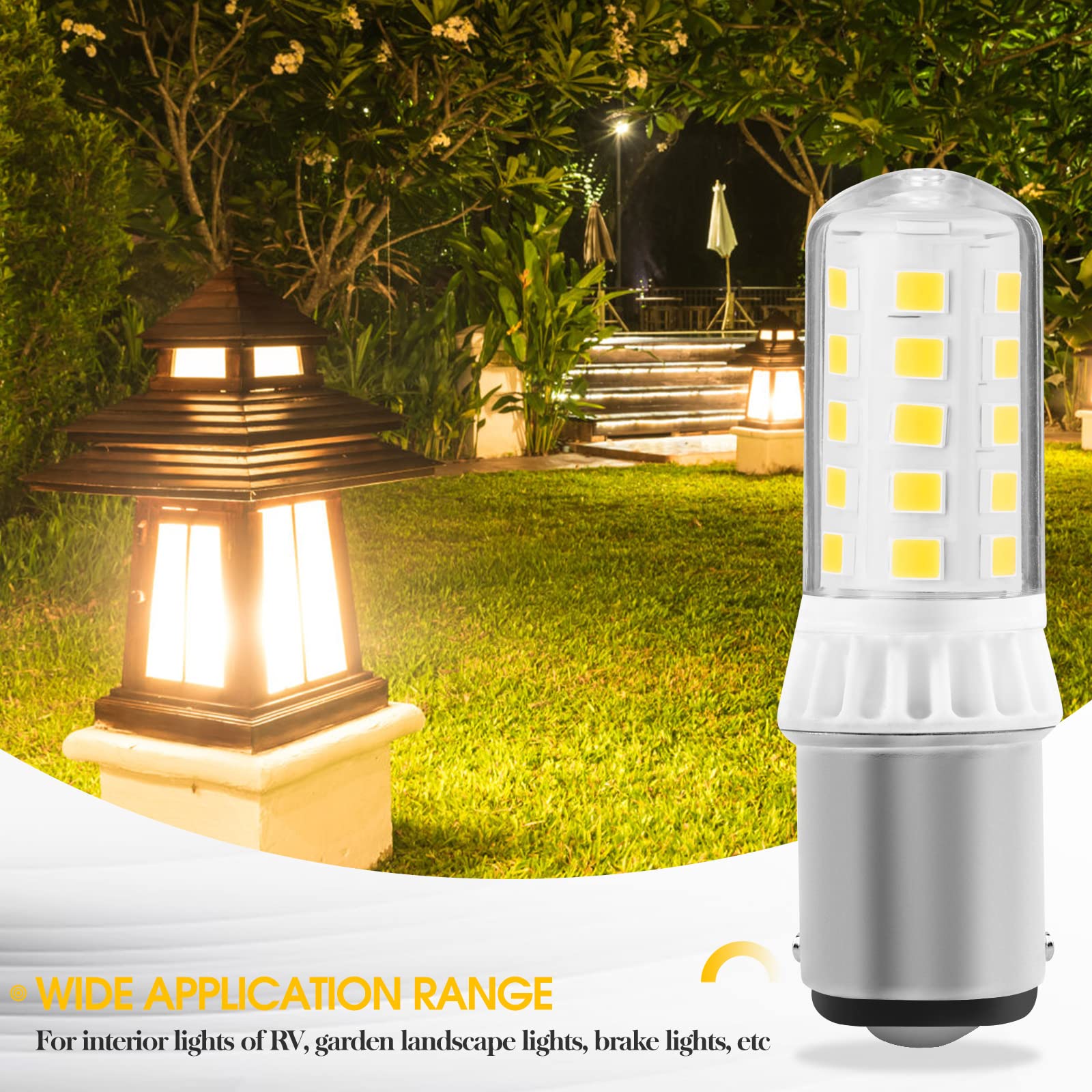 Becuice BA15S LED Bulbs 3W 350LM Daylight White 6000K Replacement for 12V Turn Signal, Model 1156, Aluminum Base