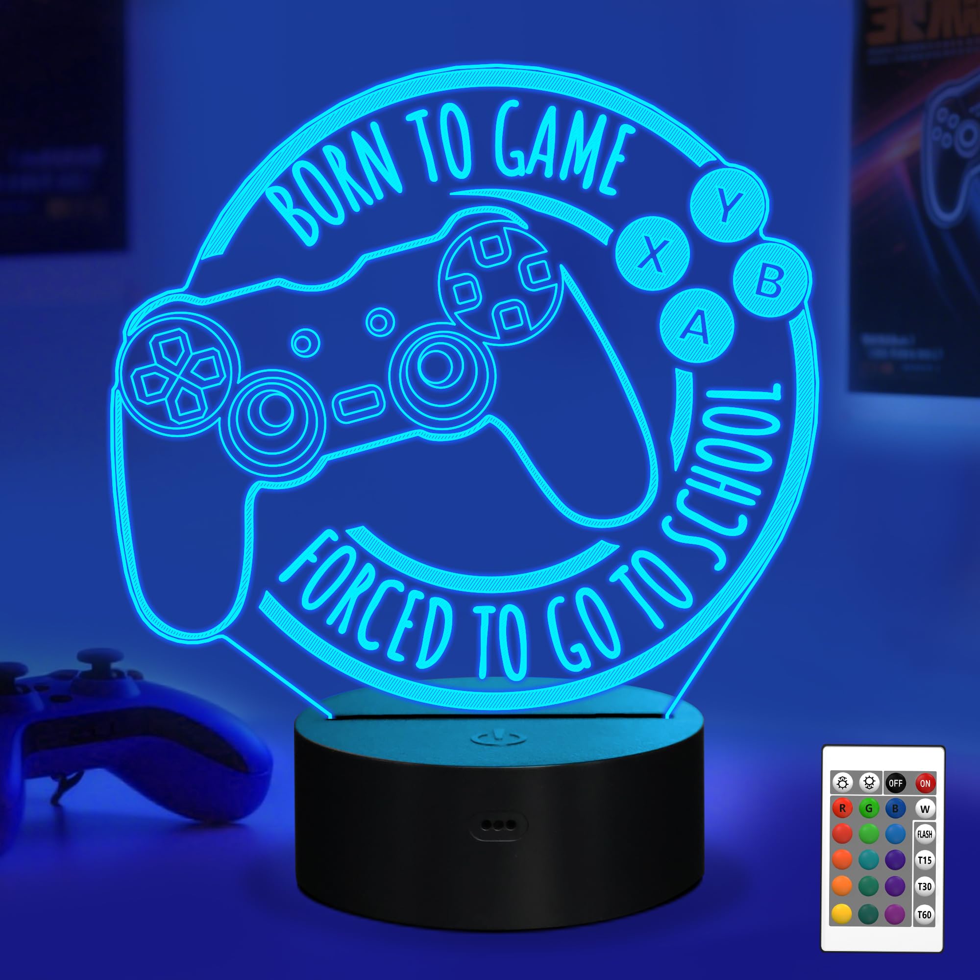 Anywin Game Night Light for Kids, Console Night Light Gift, Christmas & Birthday Gift for Boys, Him - Born to Game, Forced to Go