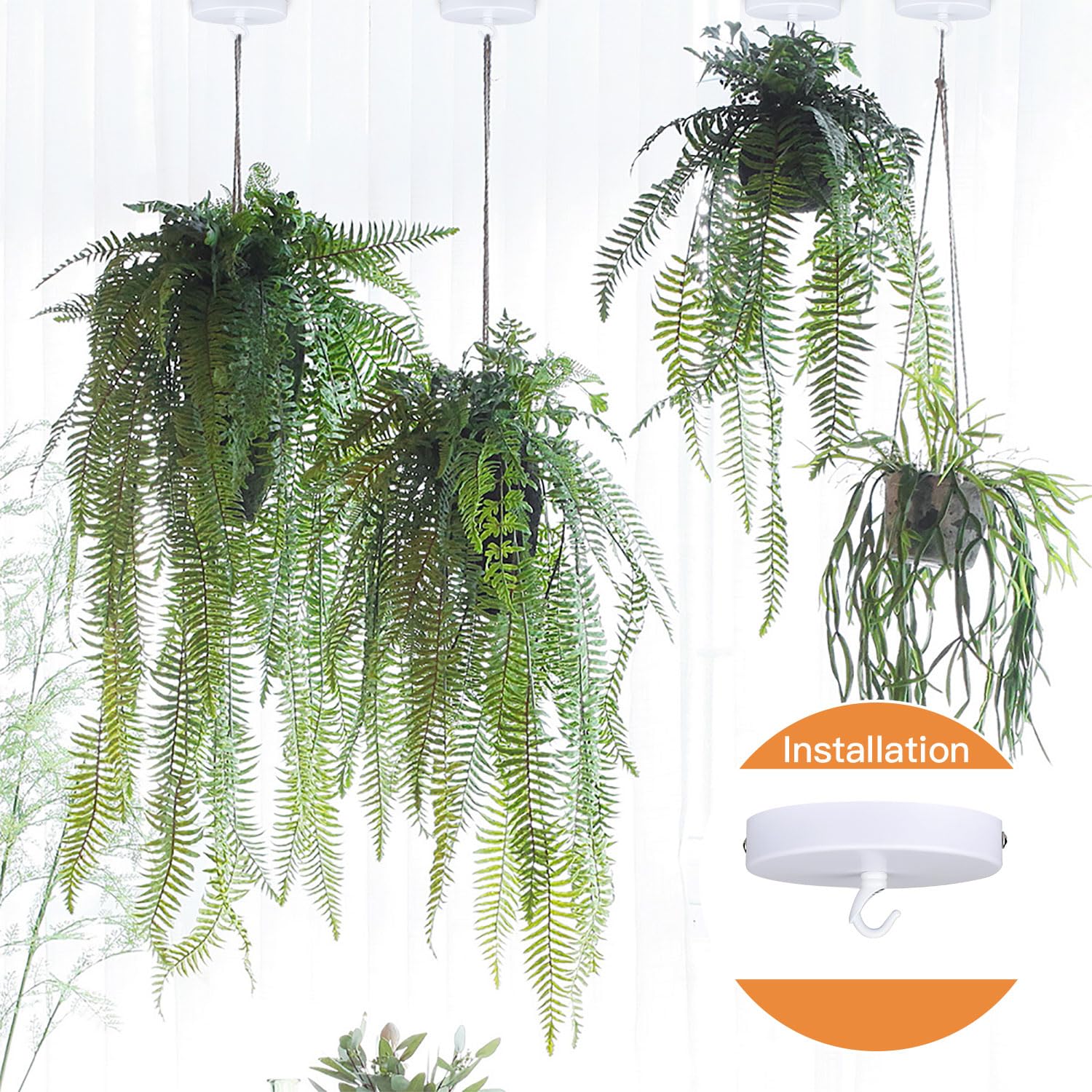 Helunsi Ceiling Canopy Kit - 4-3/4" White Aluminum Chandelier Plate, Rated 20lbs, Includes Hook, Pack of 1