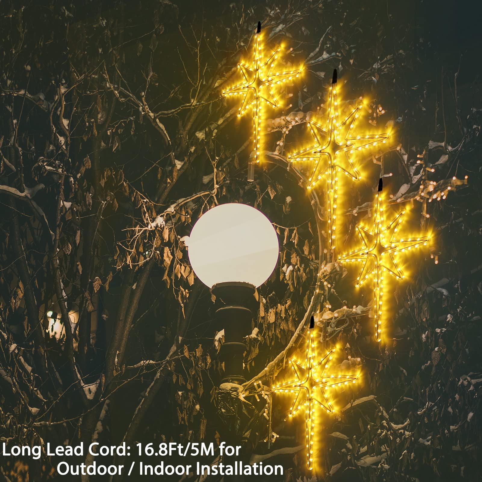 22'' Bethlehem Star Outdoor Christmas Lights 90 Leds Christmas Tree Lights Hanging Lights Mains Powered Polaris Christmas Decora