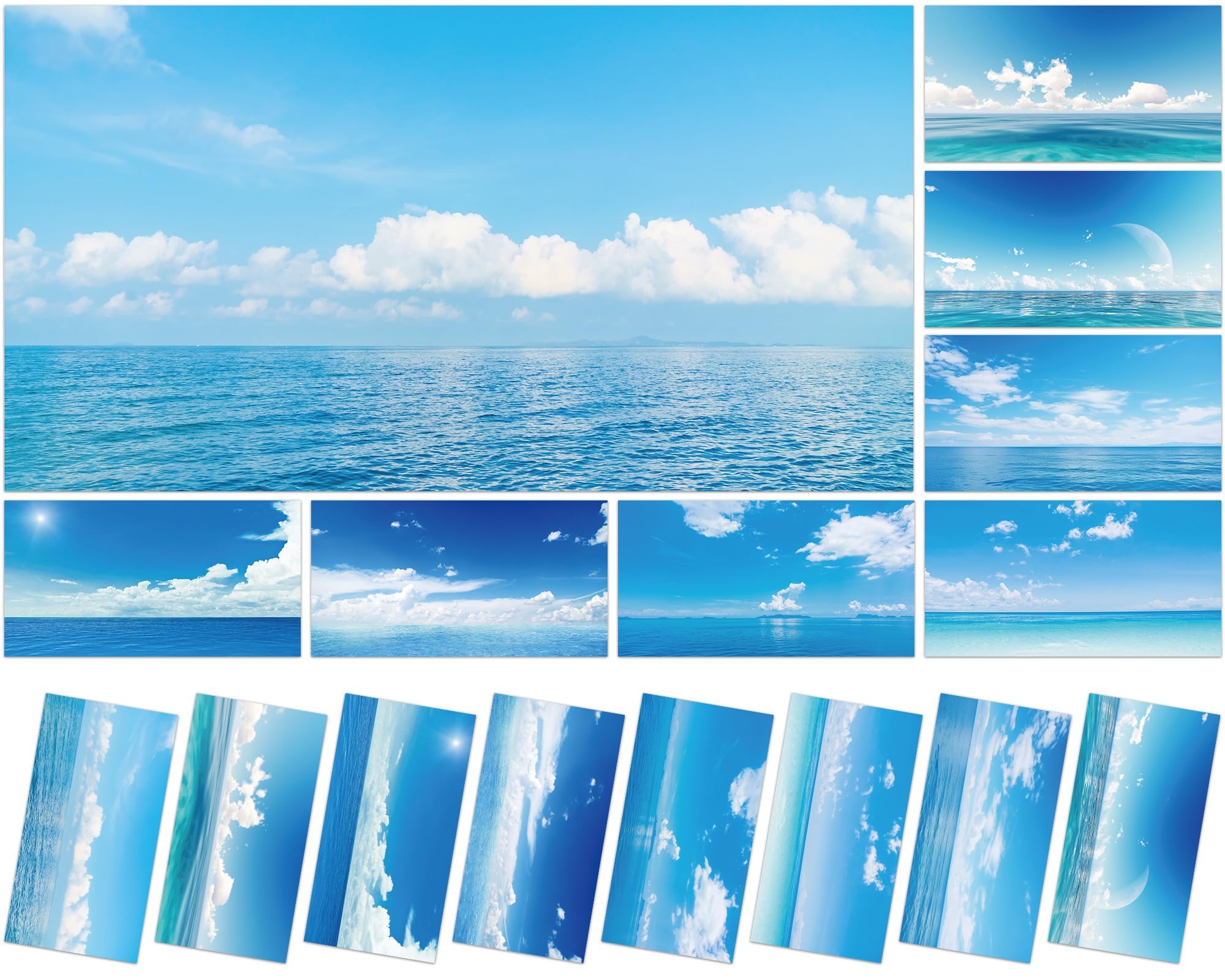 Wiooffen 8 Pcs Fluorescent Light Covers Magnetic 4x2 Feet Polyester Sea Blue Model YM0858